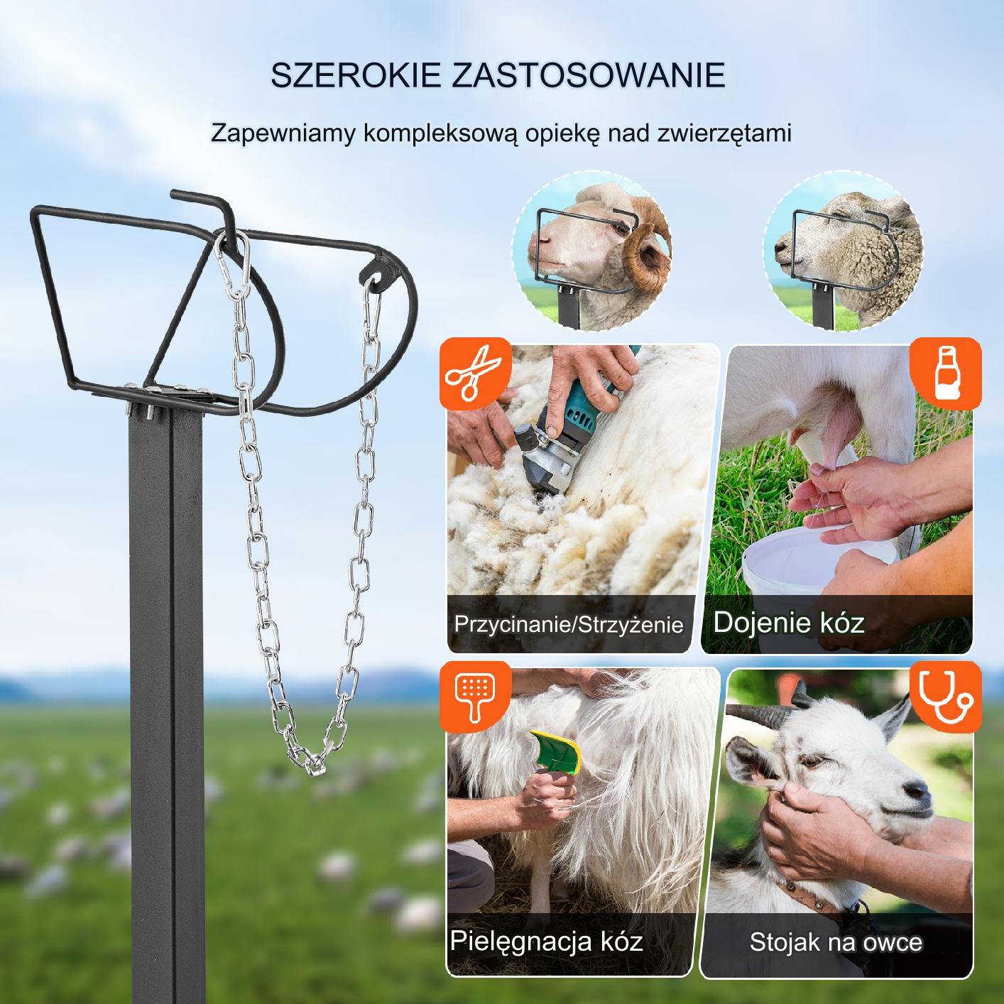 Stojak do Przycinania Kóz Owiec 1295x584 mm Czarny - obrazek 5