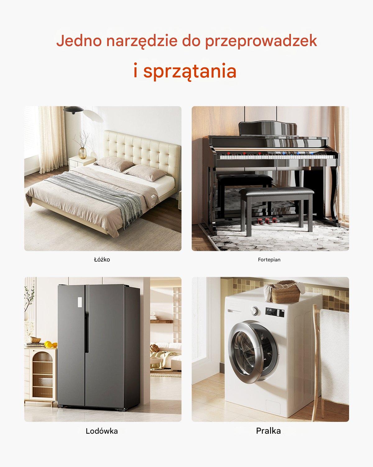 Wózki Transportowe do Mebli Platforma Podnośnik Zestaw 4 Sztuki 544 kg - obrazek 6