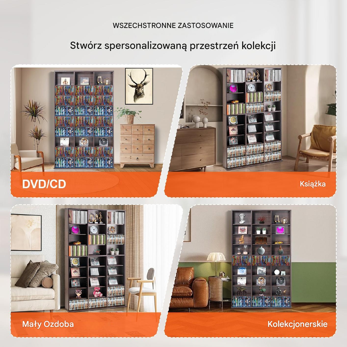 Szafka na Płyty CD/DVD z Regulowanymi Półkami 756 Płyt - obrazek 5