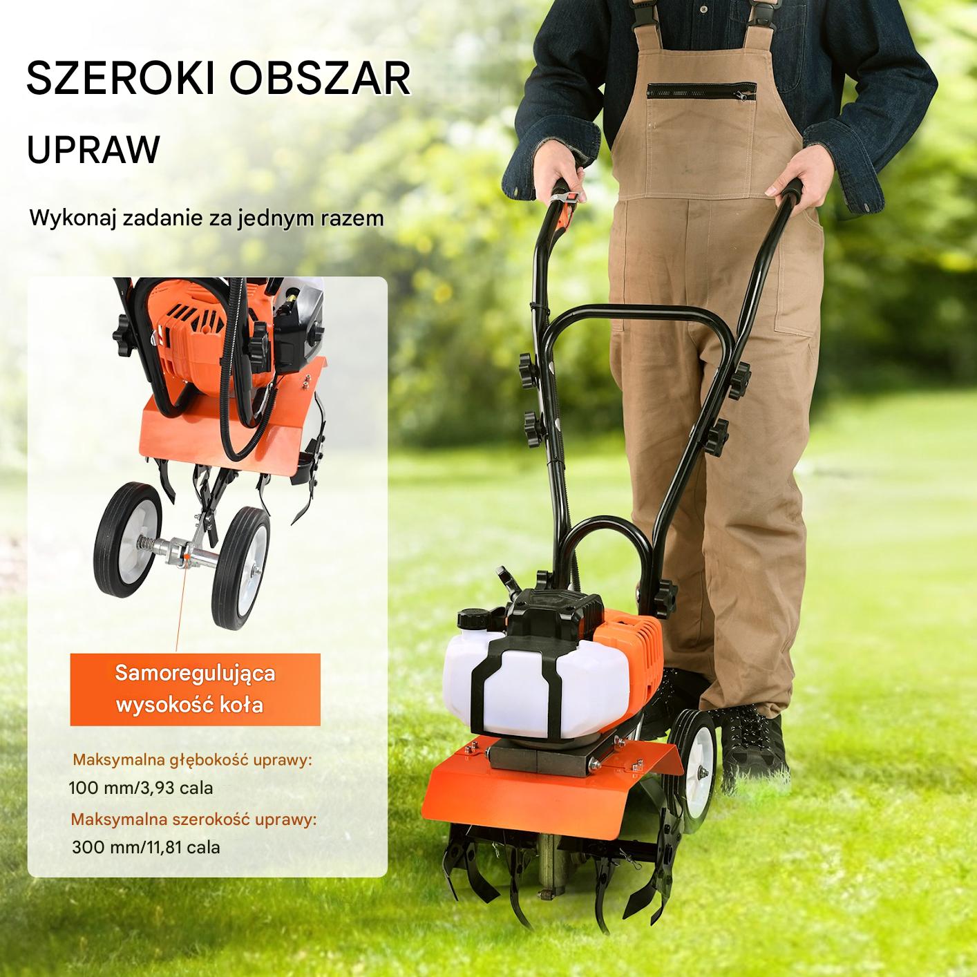 Glebogryzarka spalinowa kultywator do ziemi gleby 30 cm 2-suwowy - obrazek 4