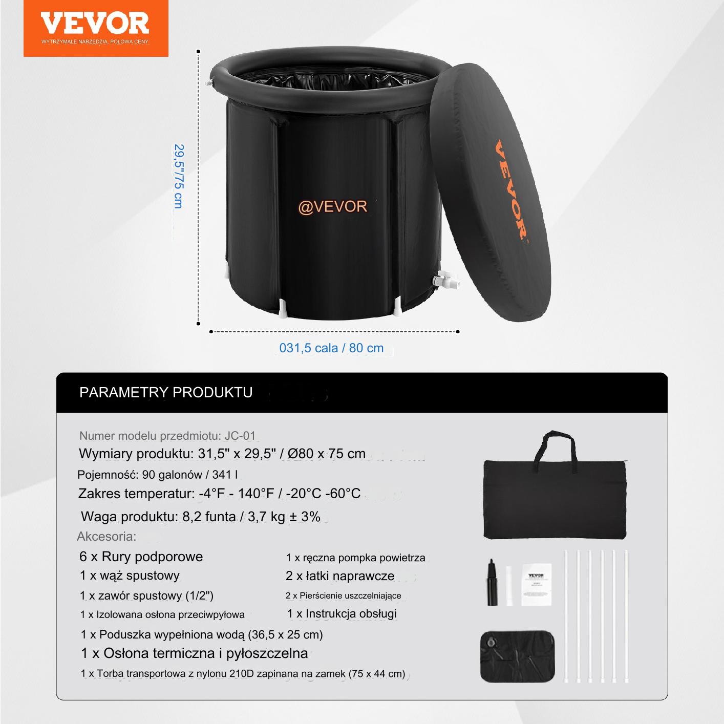 Nadmuchiwana Wanna Bala do Kąpieli Lodowej – 290 L - obrazek 2
