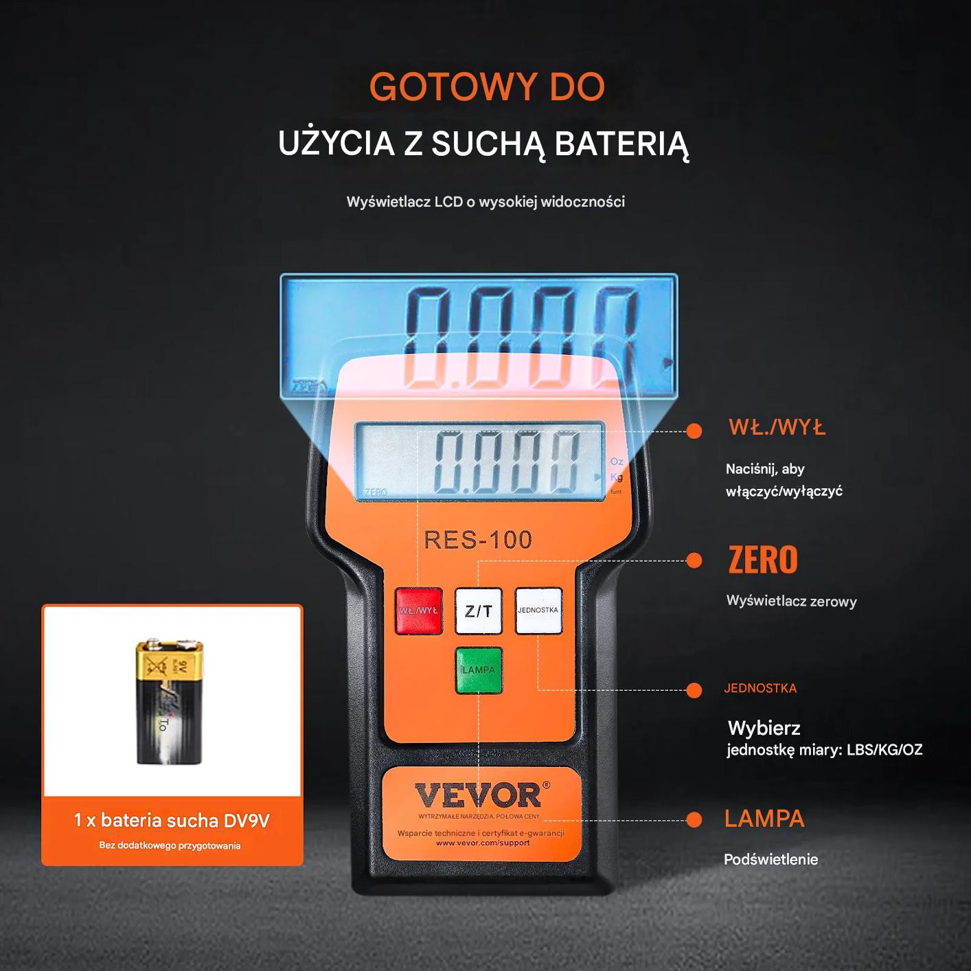 Waga elektroniczna do freonu 99,8kg cyfrowa do klimatyzacji HVAC - obrazek 3