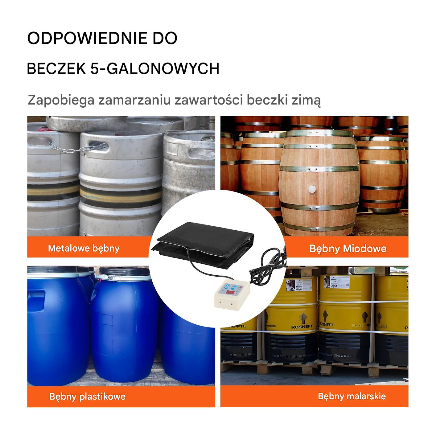 Ogrzewacz do beczki 19 l 250W z termostatem 0–63°C pas grzewczy - obrazek 5