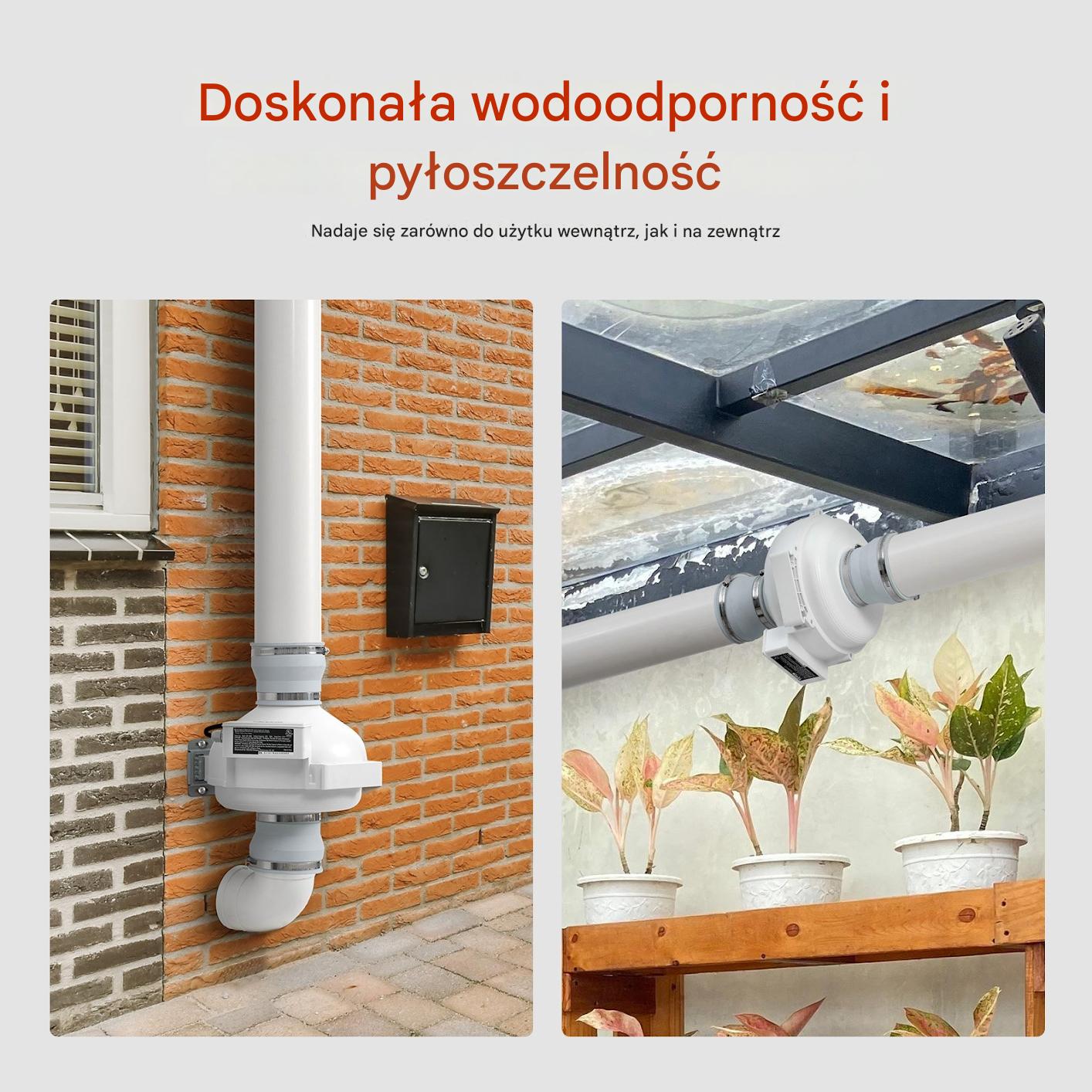 System wentylatorów do radonu 98-114 mm z łącznikami, cichy i wydajny - obrazek 4