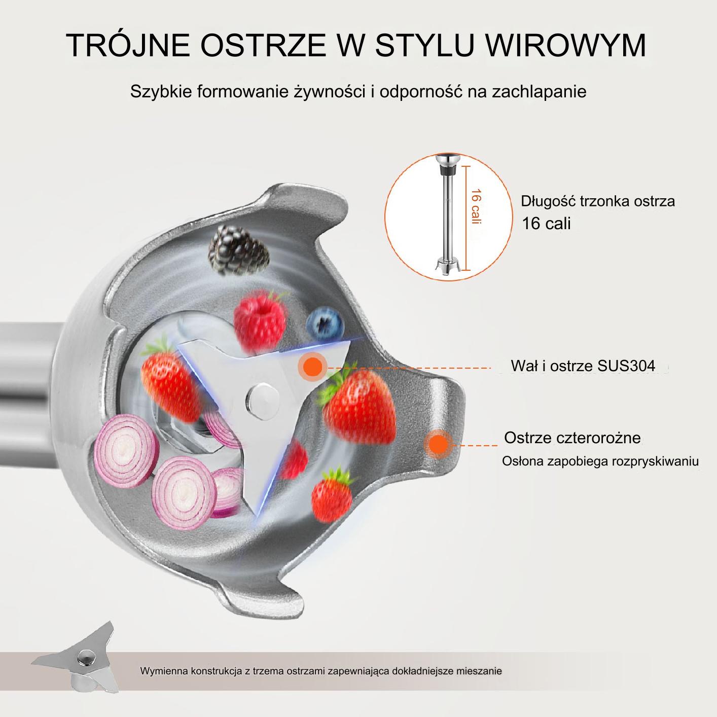 Blender ręczny mikser gastronomiczny 350W 40,64 cm - obrazek 4