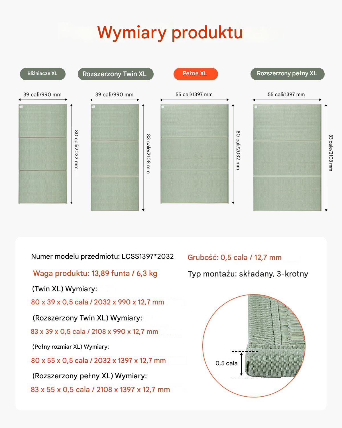 Materac Tatami Japoński Składany z Naturalnej Trawy – 2032 x 1397 x 13 mm - obrazek 2