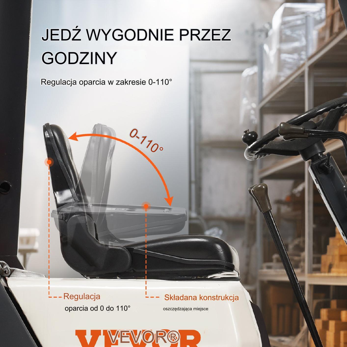 Regulowany fotel z mikroprzełącznikiem do wózka widłowego traktora ciągnika - obrazek 6