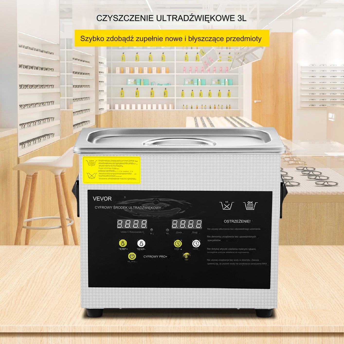 Myjka Ultradźwiękowa Przenośna 360 W 15L - obrazek 7