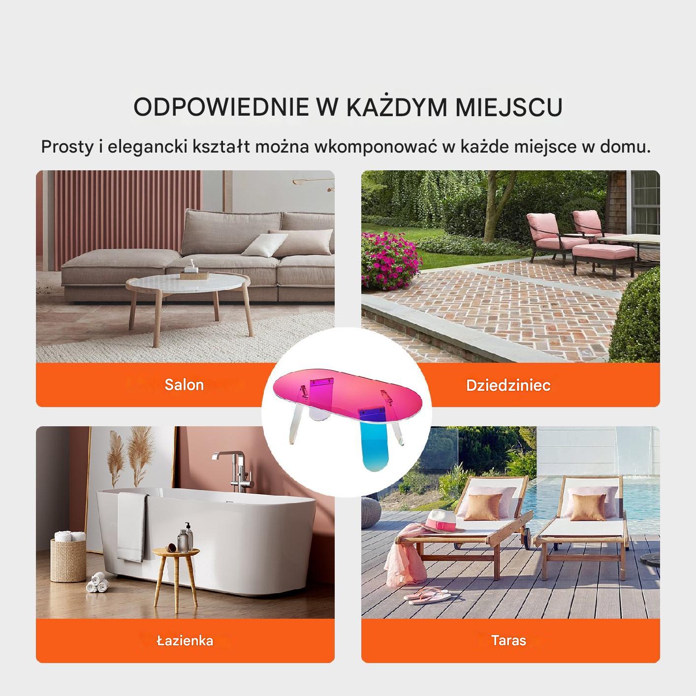 Stolik kawowy akrylowy składany kolorowy - obrazek 7