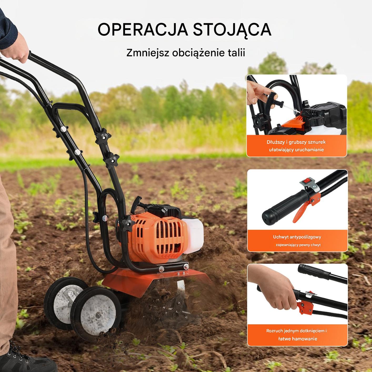 Glebogryzarka spalinowa kultywator do ziemi gleby 30 cm 2-suwowy - obrazek 5
