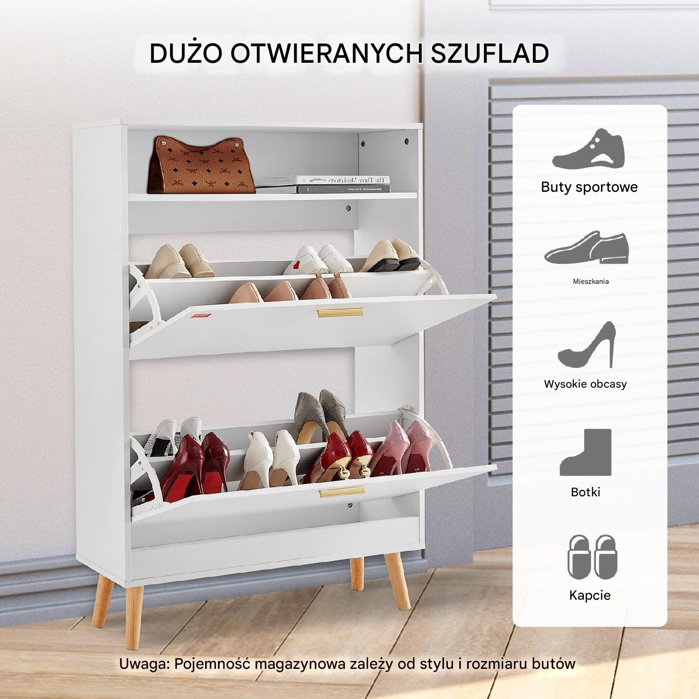 Szafka na buty otwierana uchylna komoda 80 cm - obrazek 3