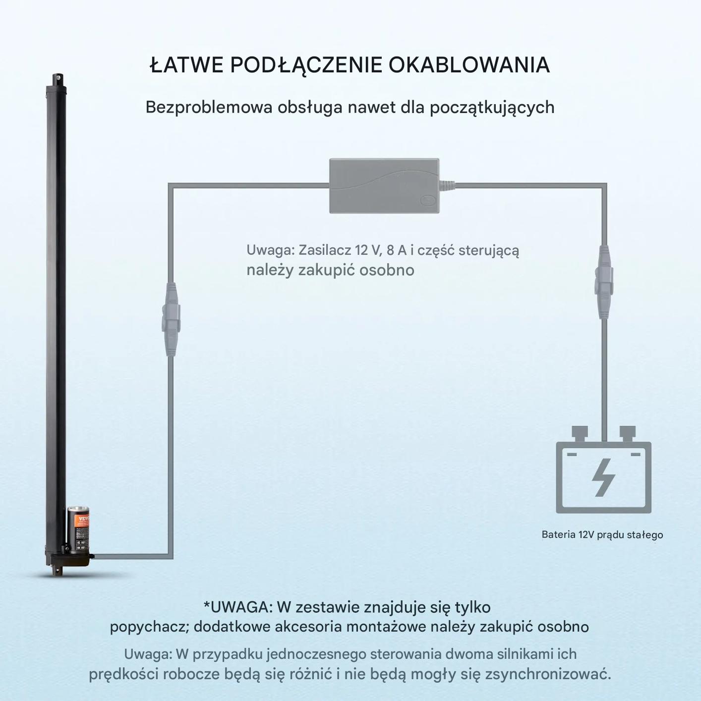 Siłownik liniowy 12V 50,8 cm 1000N szybki IP54 – do automatyki - obrazek 6