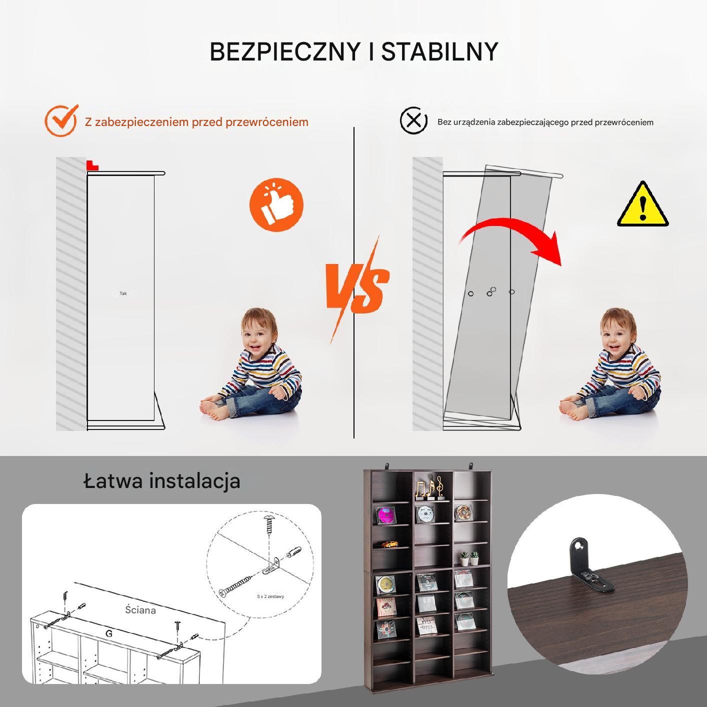 Szafka na Płyty CD/DVD z Regulowanymi Półkami 756 Płyt - obrazek 3