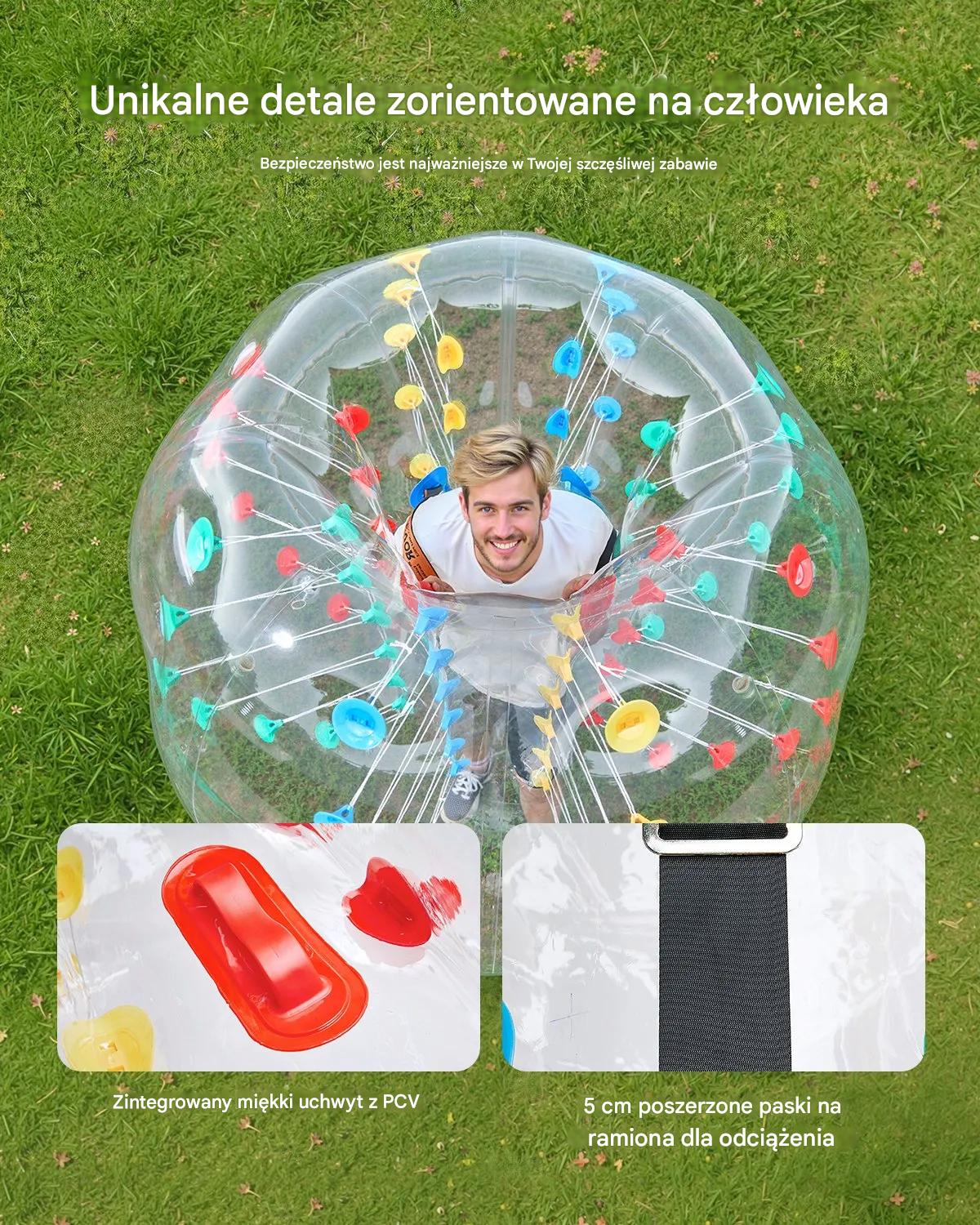 Piłka dmuchana 1,52m 0,8mm PVC Bumper Ball do zabawy ogrodowej kolorowa - obrazek 6