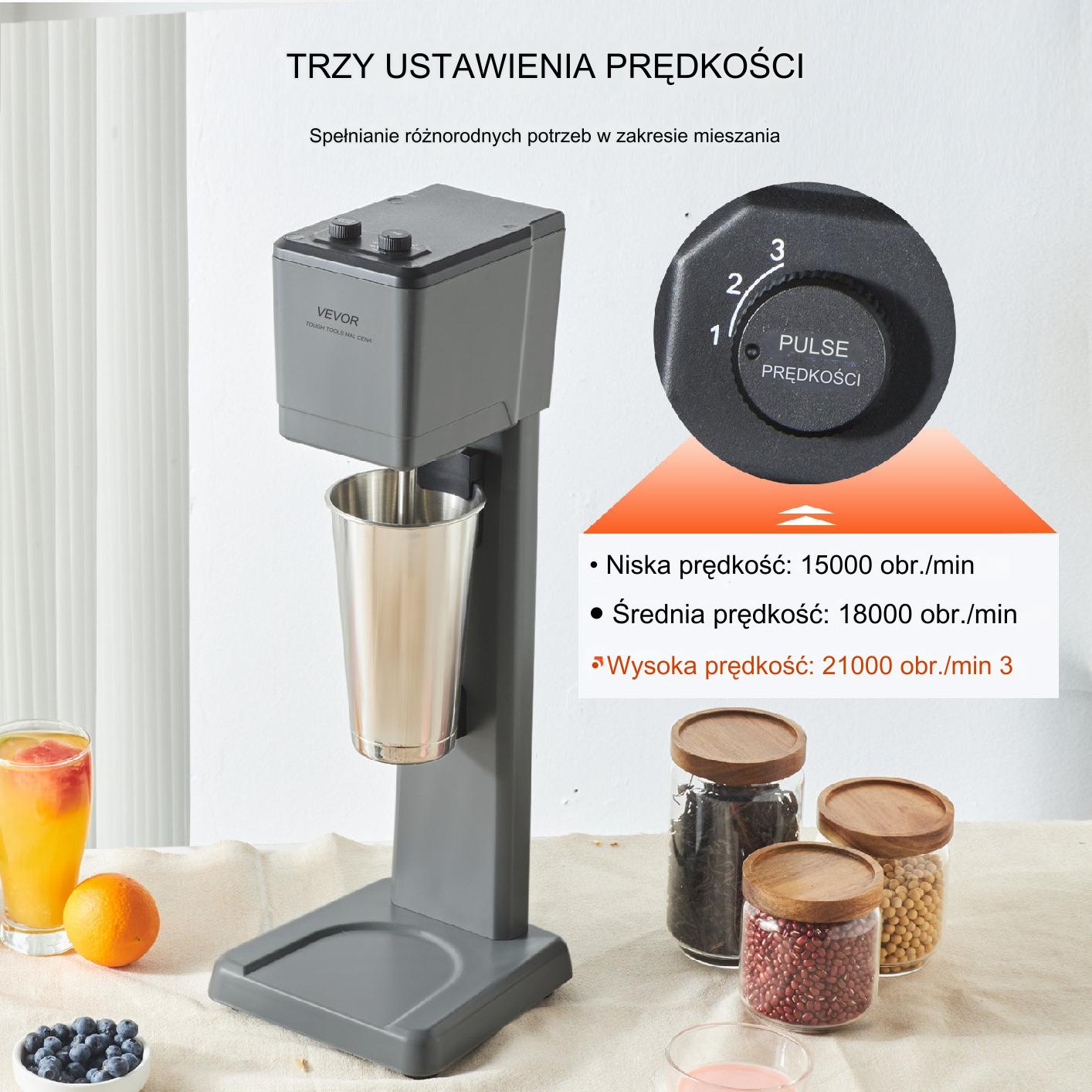 Koktajler blender kuchenny kielichowy gastronomiczny 375W 820ml - obrazek 5