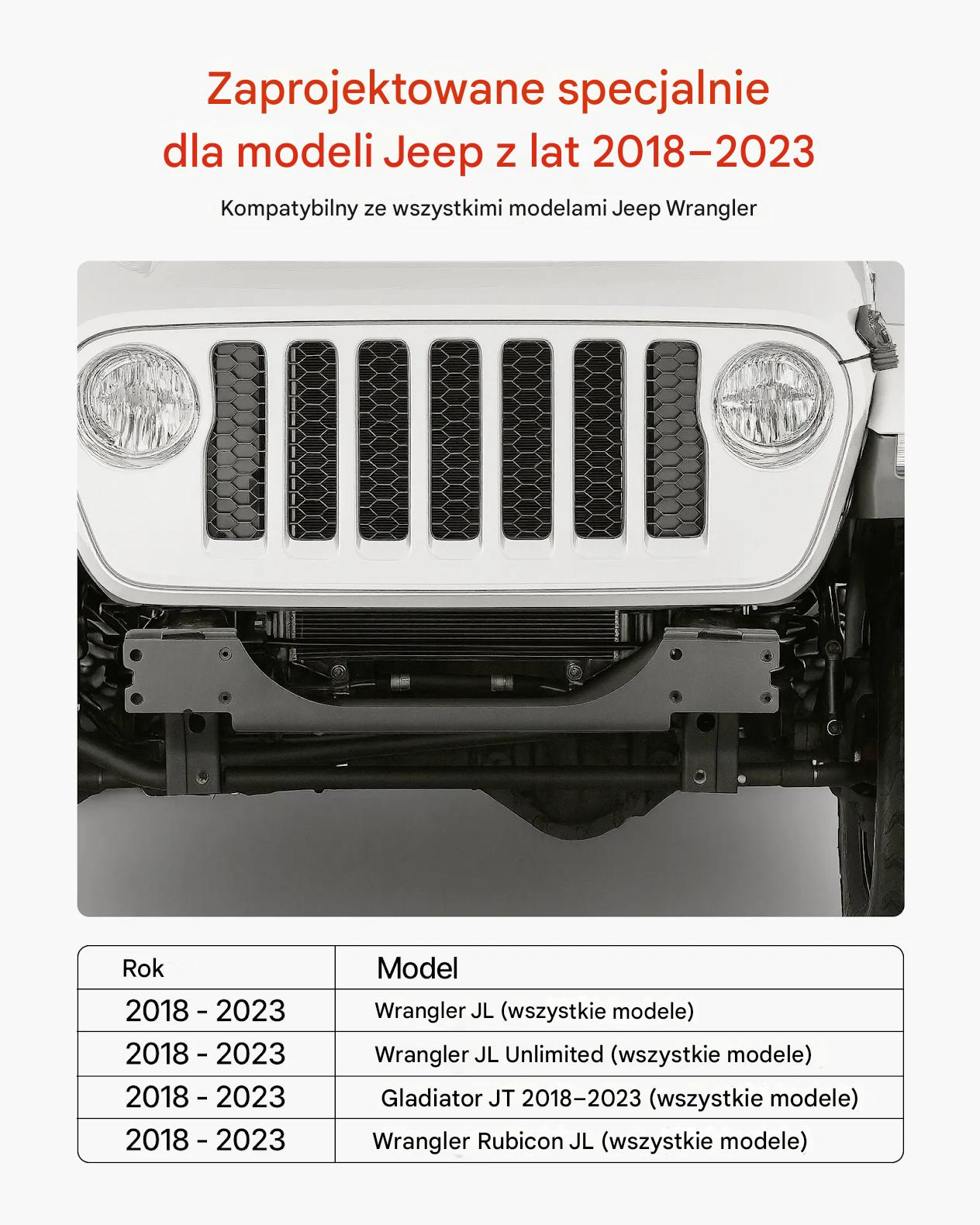 Uchwyt wyciągarki do haka 5443 kg stalowy do Jeep Wrangler JL JT - obrazek 3