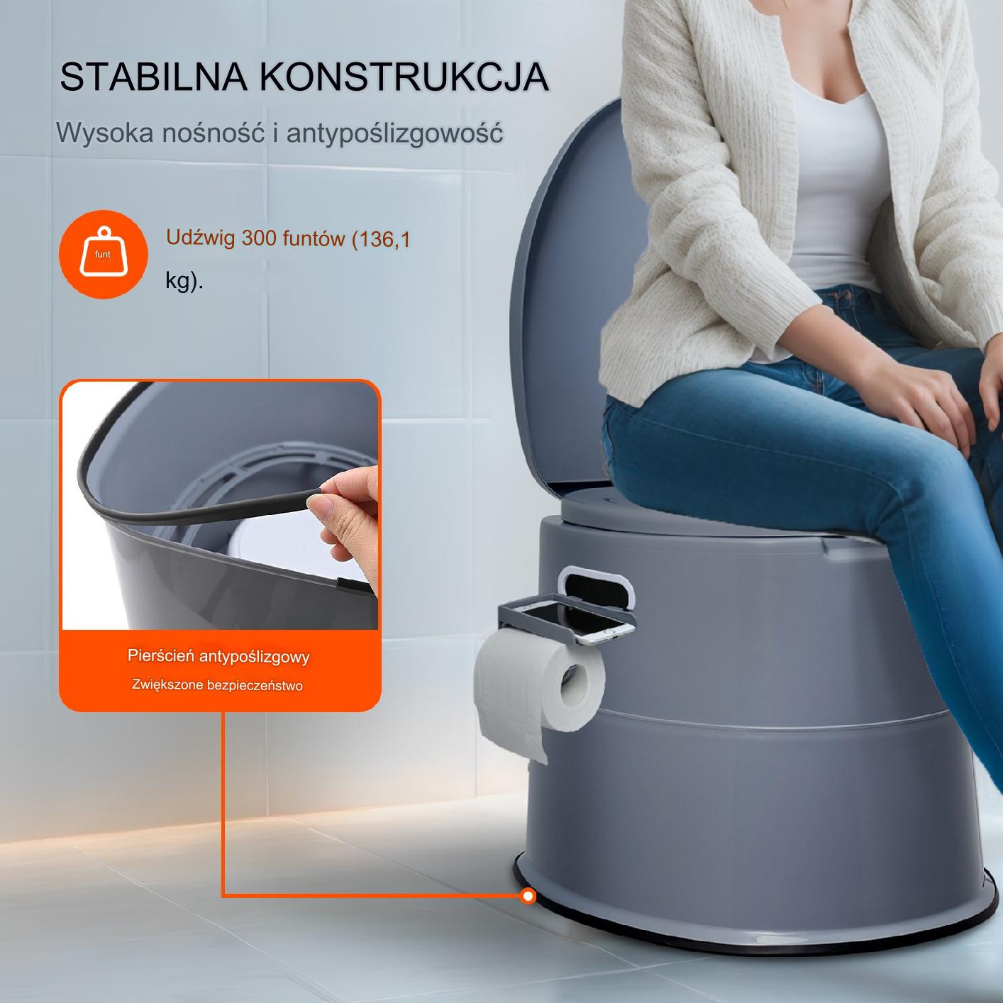 Toaleta turystyczna przenośna kempingowa mobilne WC na działkę i pod namiot - obrazek 6