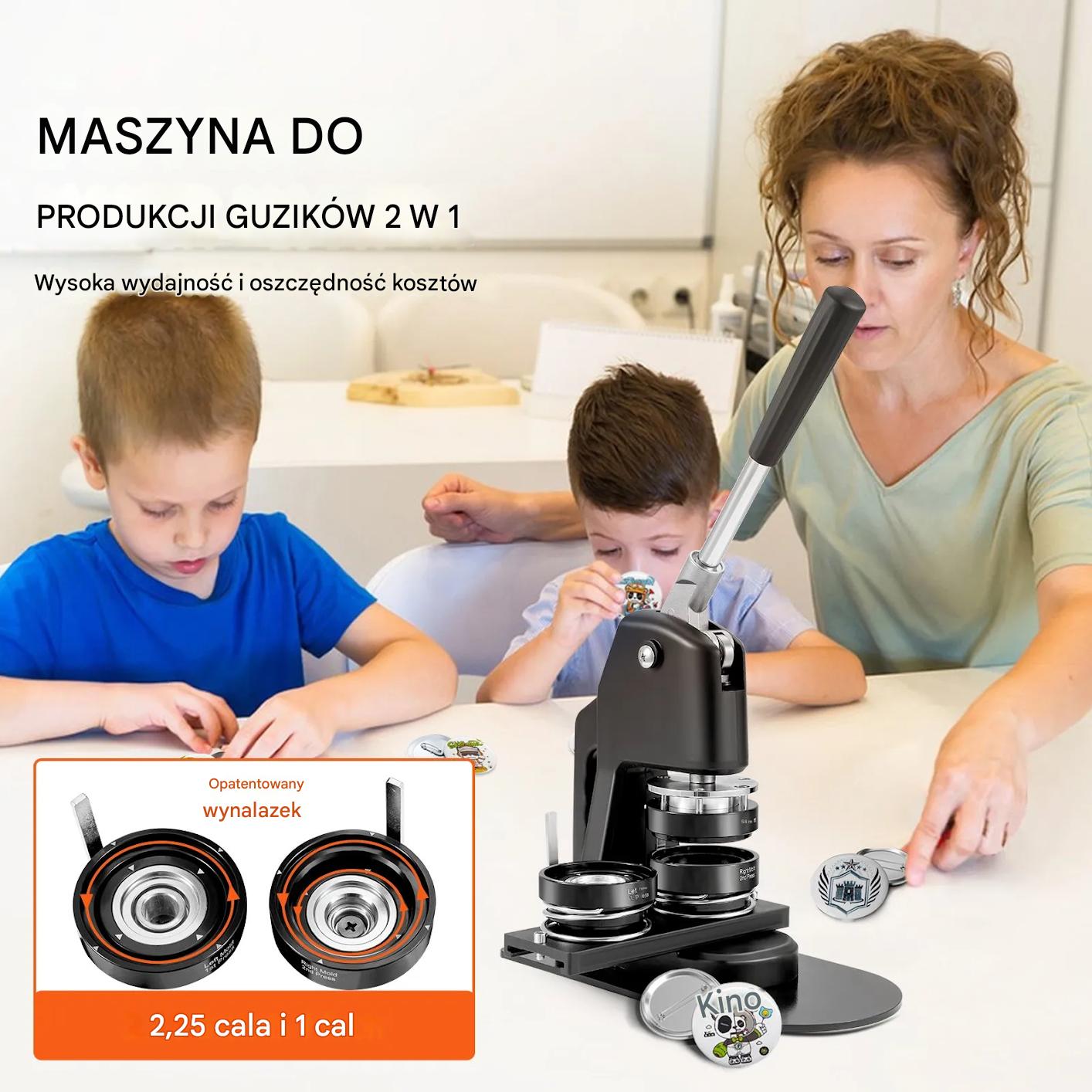 Maszyna do przypinek 25 i 57 mm zestaw 500 szt. DIY dla dzieci - obrazek 3