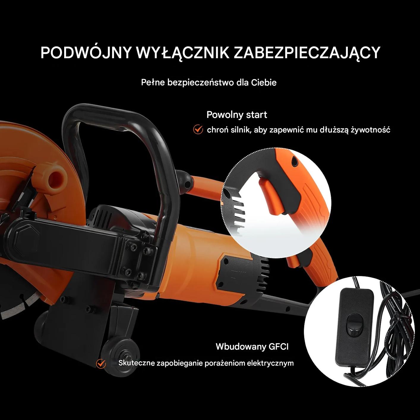 Piła do betonu 23 cm elektryczna wet/dry z pompą wody i tarczą - obrazek 6