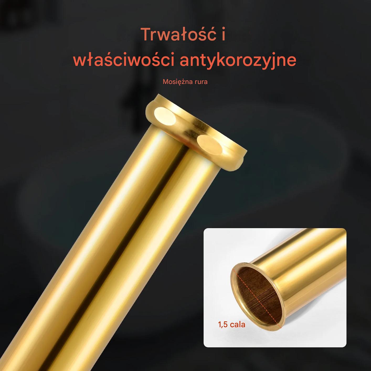 Odpływ do wanny wolnostojącej zestaw PVC z rurami mosiężnymi - obrazek 5