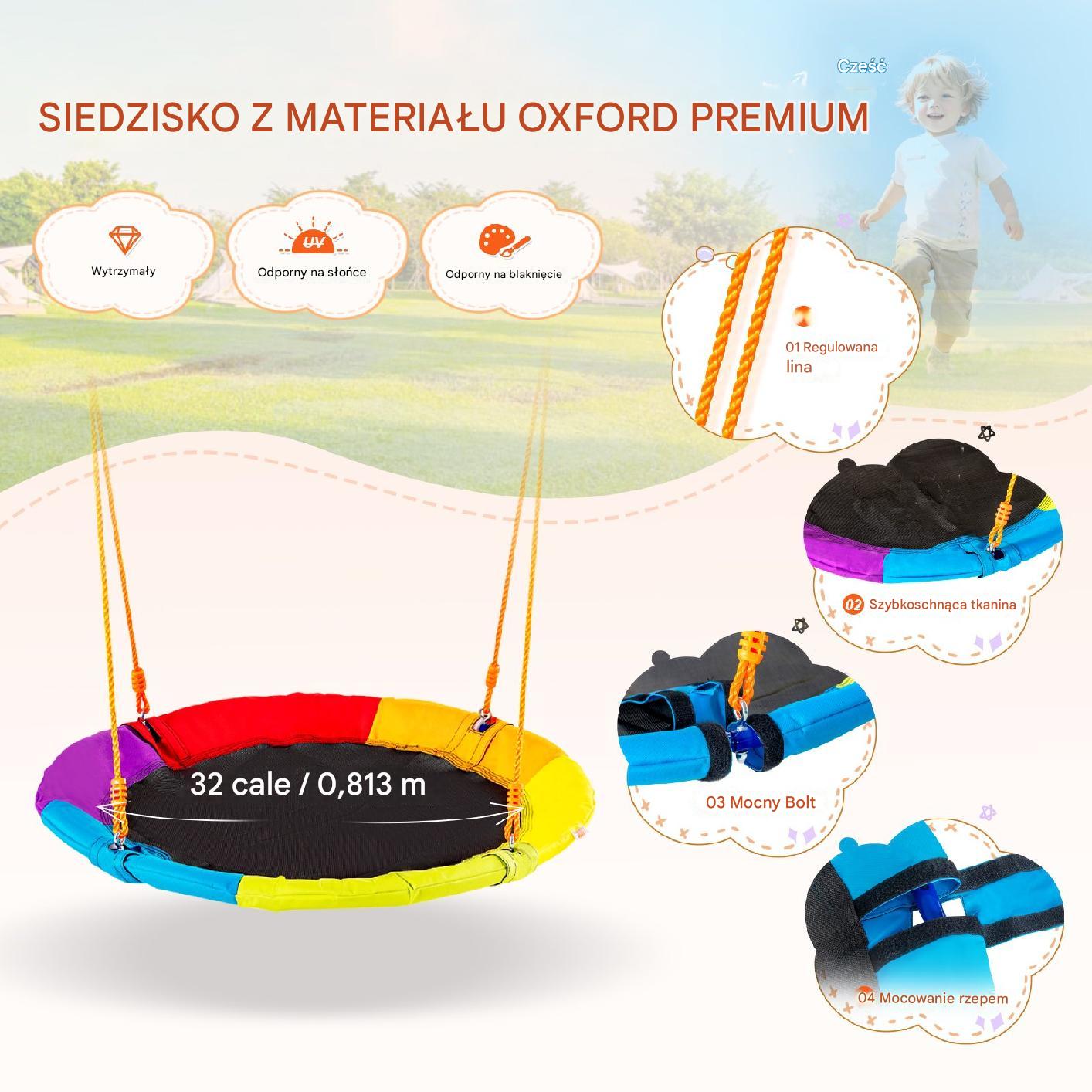 Huśtawka ogrodowa plac zabaw dla dzieci stelaż na huśtawki bocianie gniazdo - obrazek 4