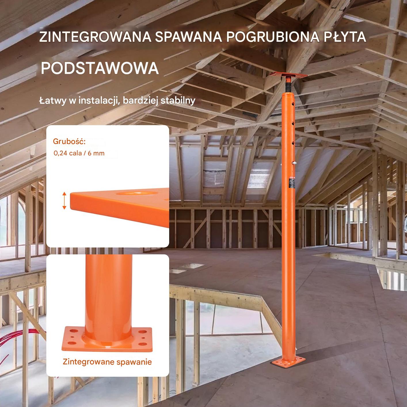 Podpora Stropowa Regulowana 56–100 cm – Udźwig do 8164 kg - obrazek 4