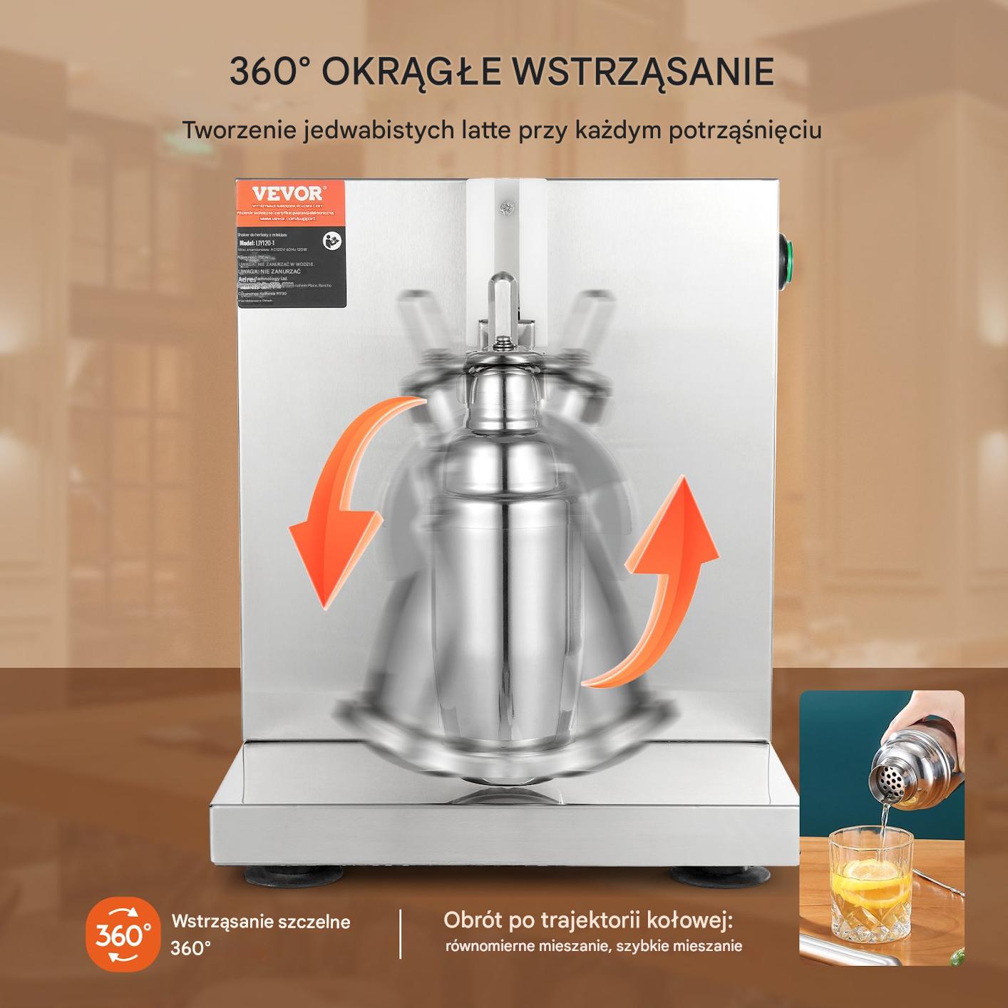 Elektryczny Shaker do Koktajli i Herbaty Bąbelkowej 120W - obrazek 5