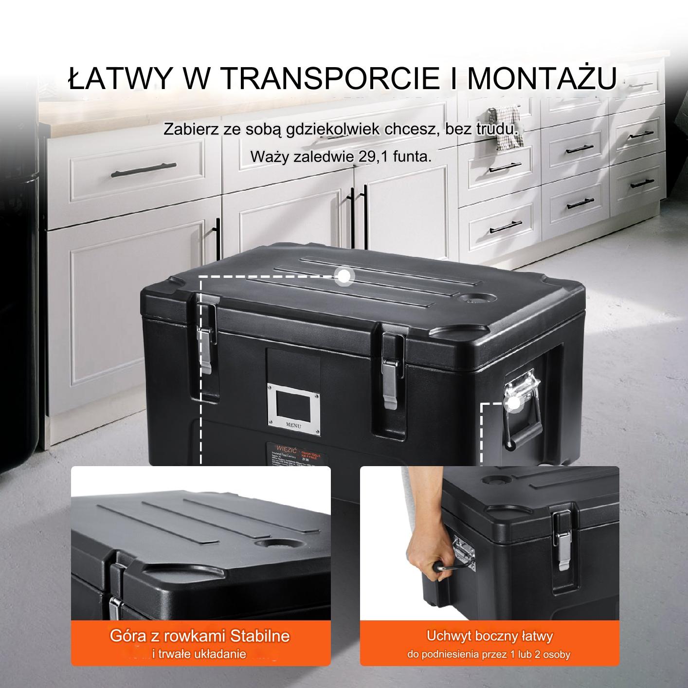 Pojemnik termiczny na żywność transporter cateringowy 30L - obrazek 4