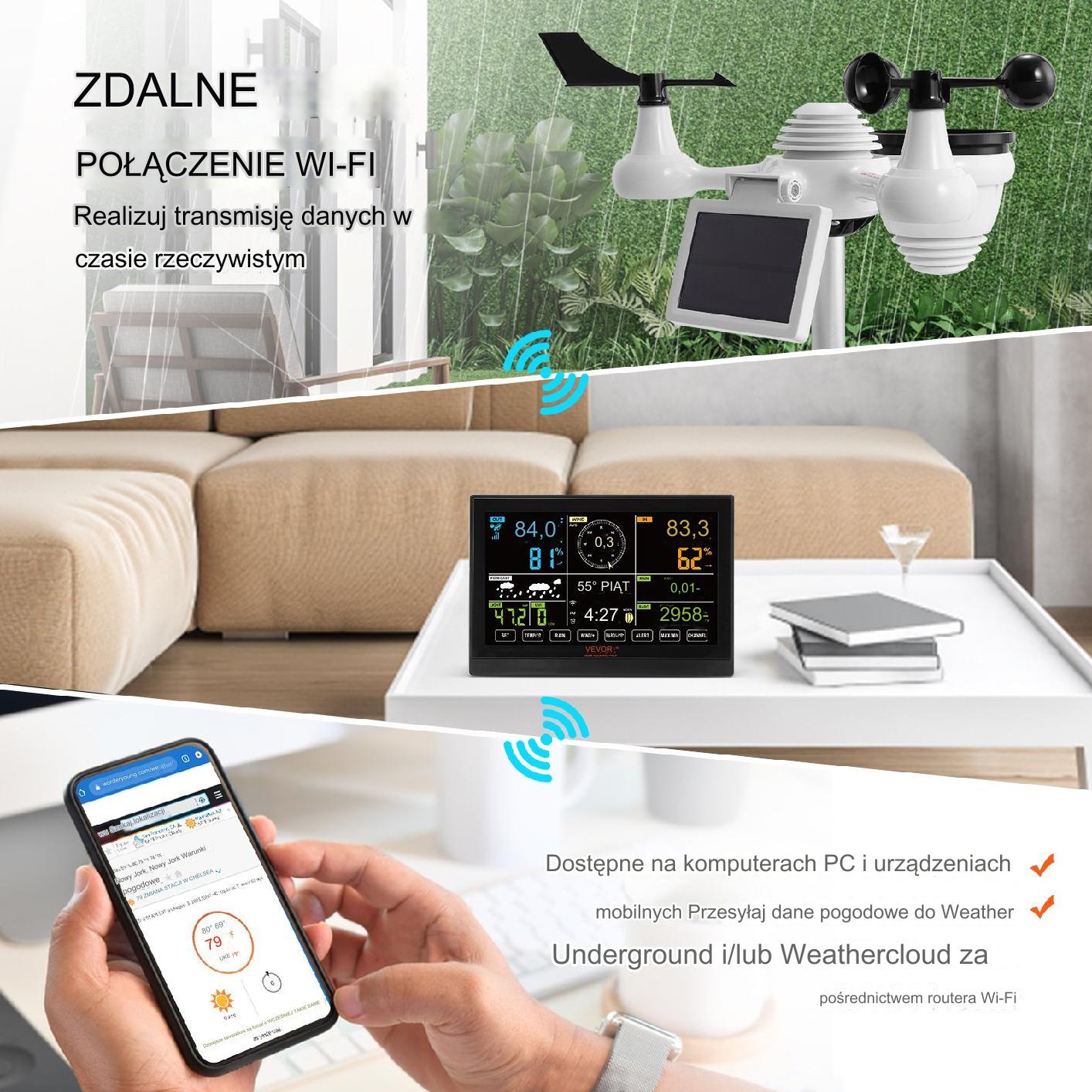 Stacja pogody meteorologiczna bezprzewodowa zasięg 150 m WI-FI - obrazek 4