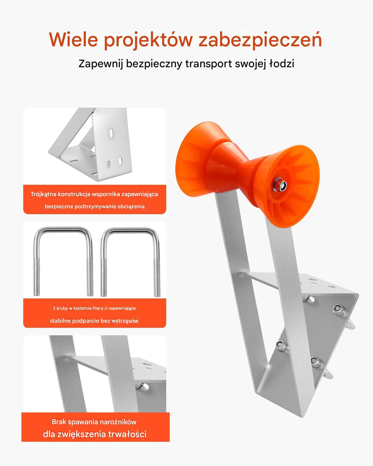 Stojak wyciągarki do przyczepy łodzi 50.8-76.2mm rolka ocynk do łodzi - obrazek 6