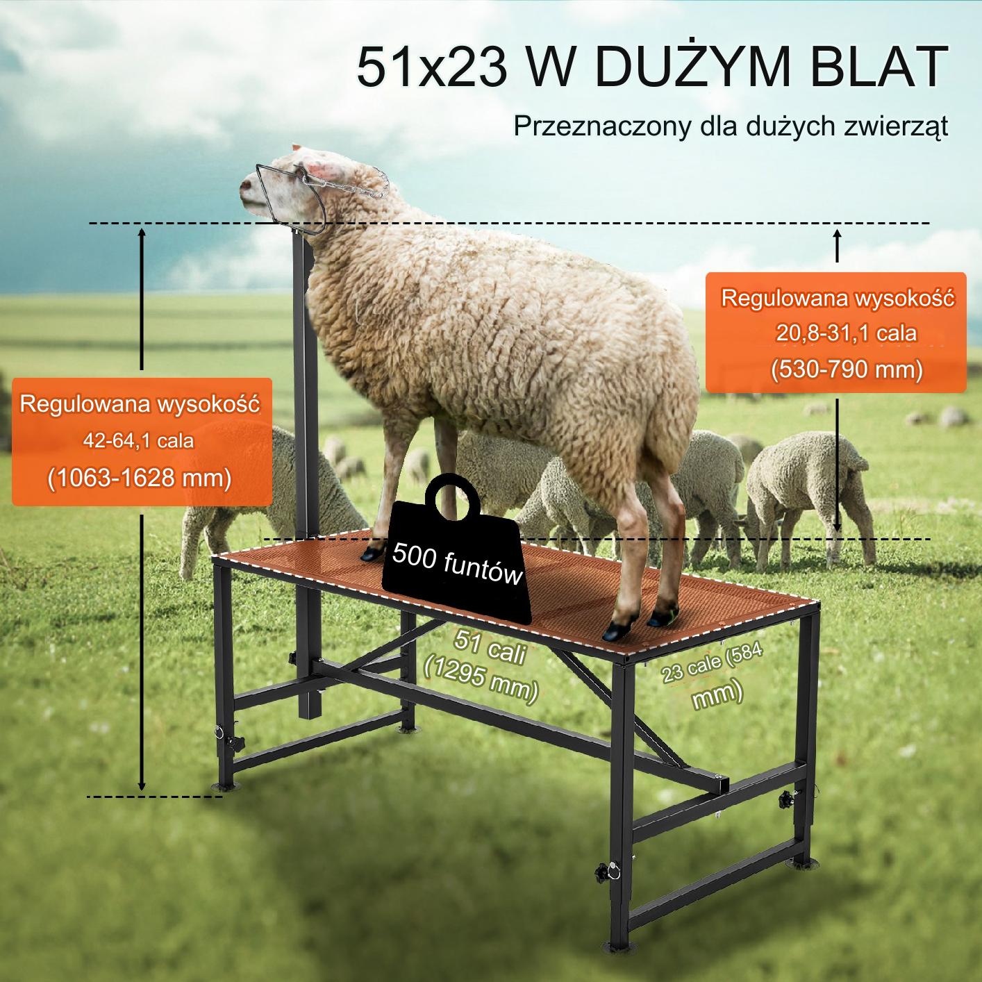 Stojak do Przycinania Kóz Owiec 1295x584 mm Czarny - obrazek 3