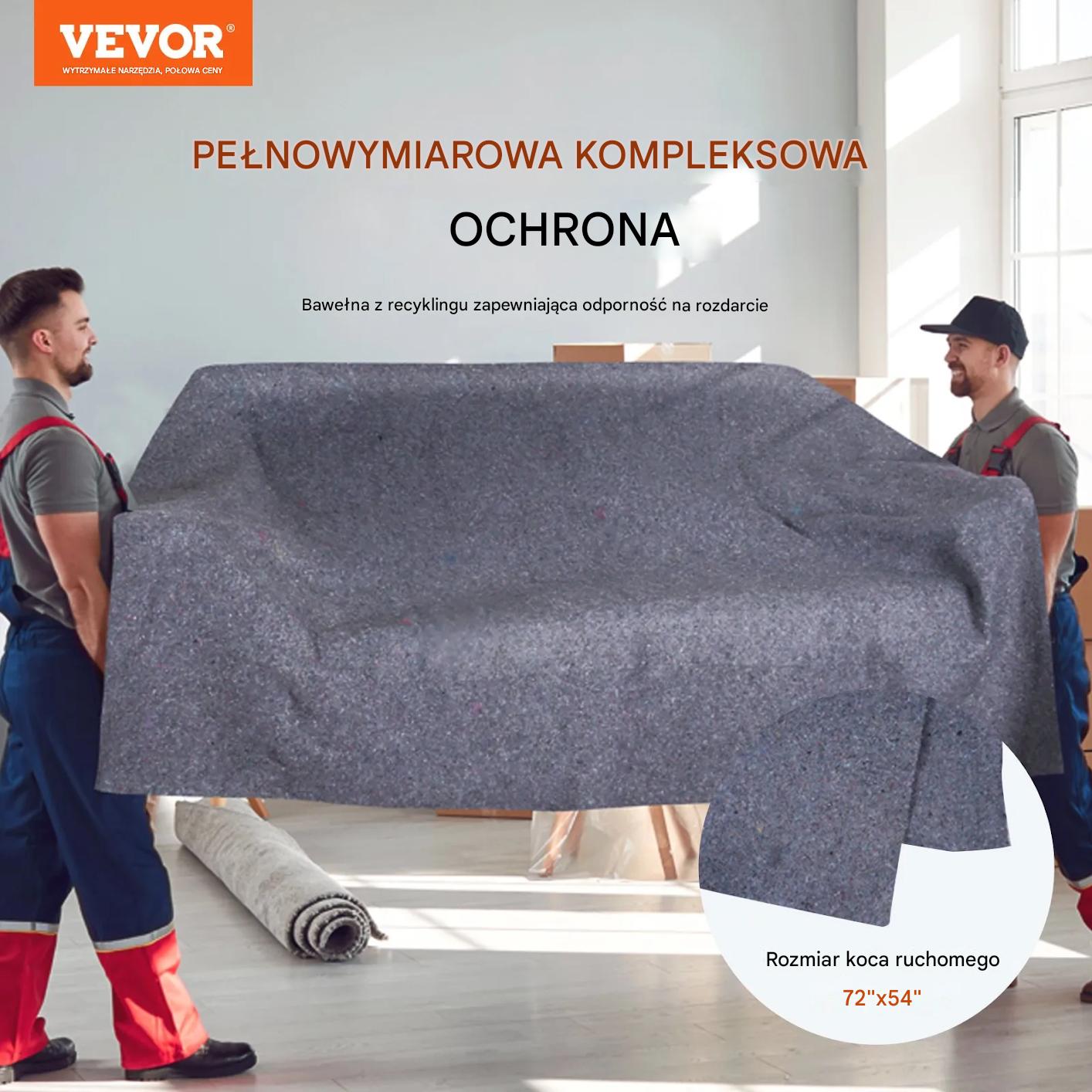 Koce transportowe do przeprowadzki 182x137 cm grube 24 szt ochrona mebli - obrazek 3