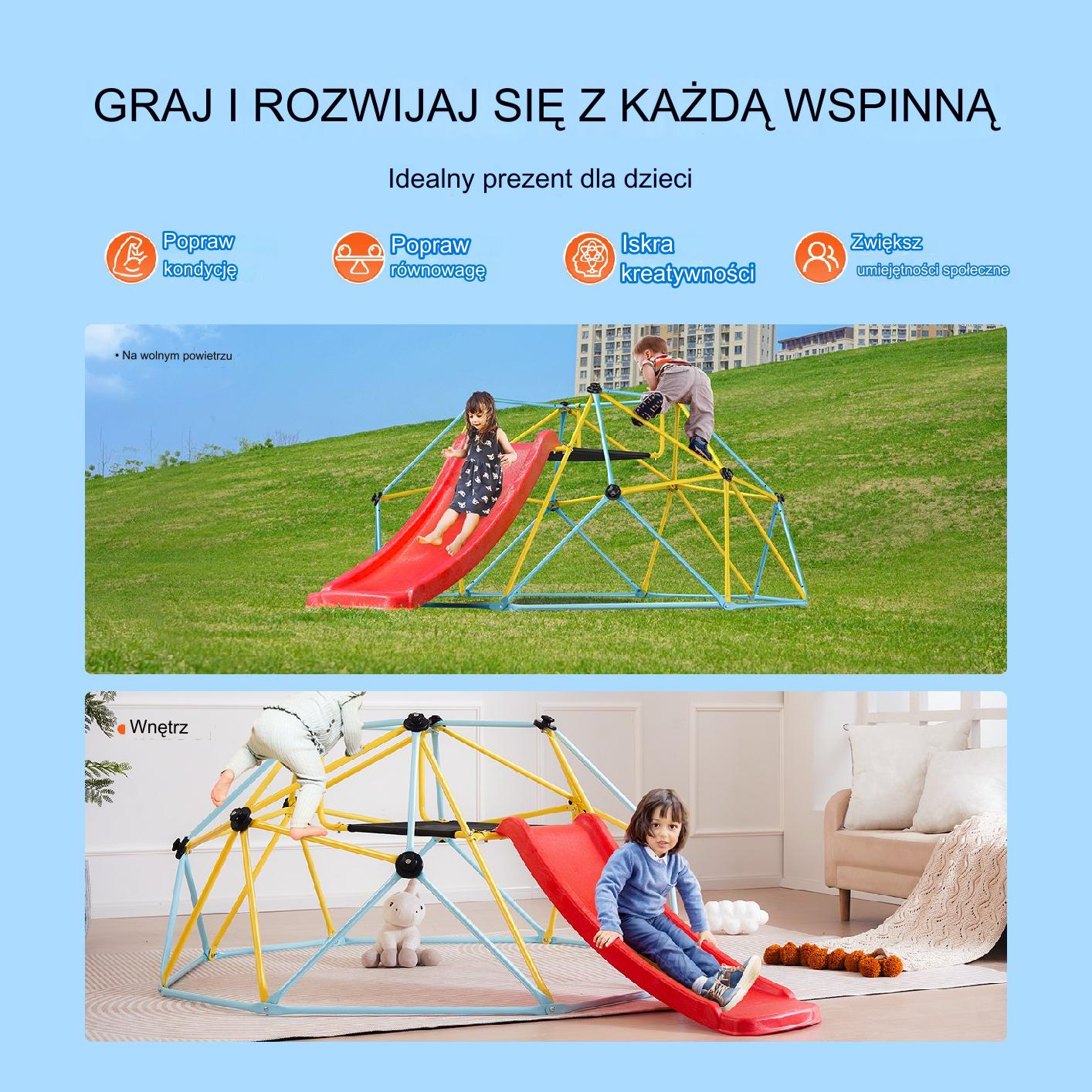 Metalowa konstrukcja wspinaczkowa 2,4 m – kopuła do ogrodu, łatwy montaż - obrazek 6