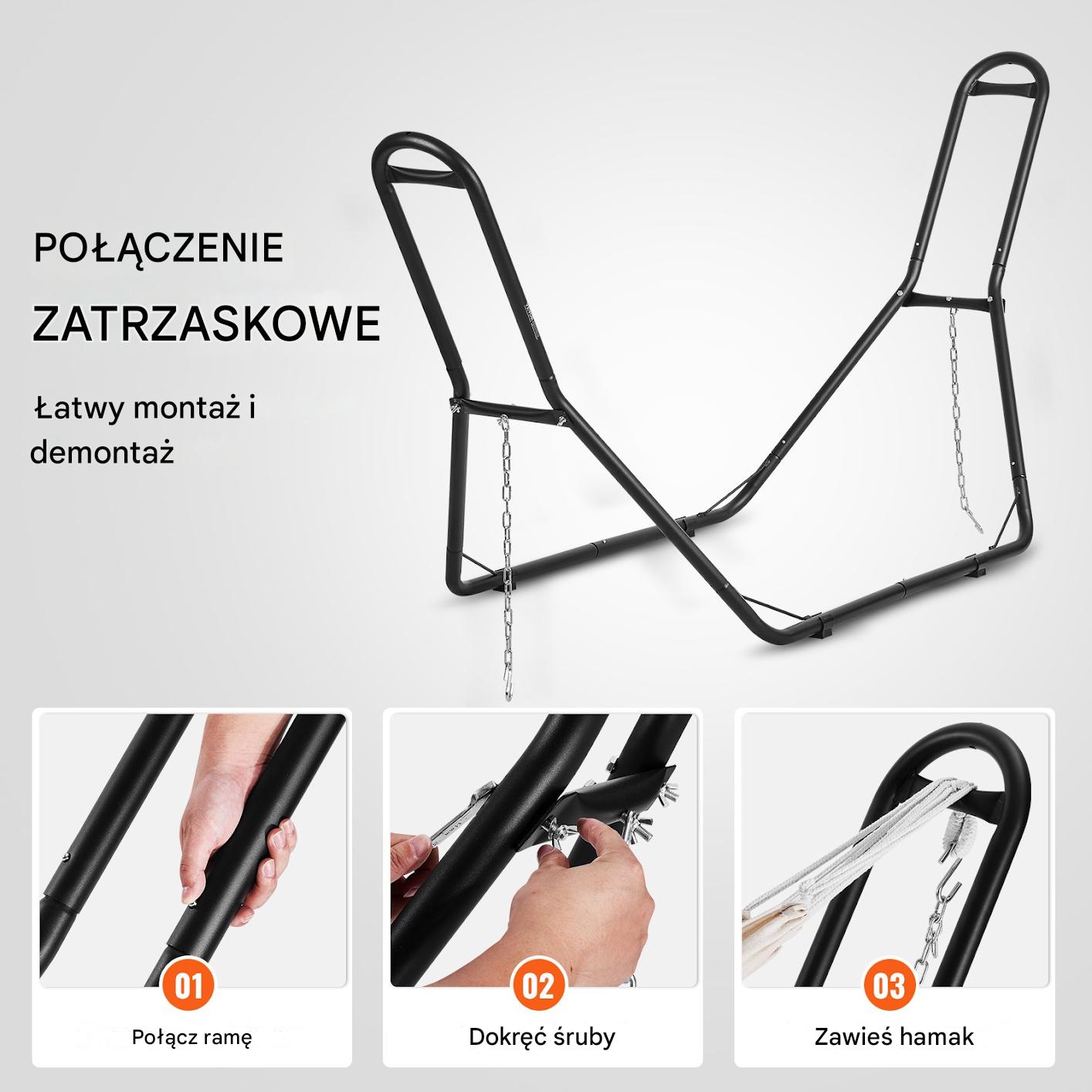 Stojak Stalowy do Hamaka 204 kg – Uniwersalna Rama na Hamak 2,1–3,9 m - obrazek 5