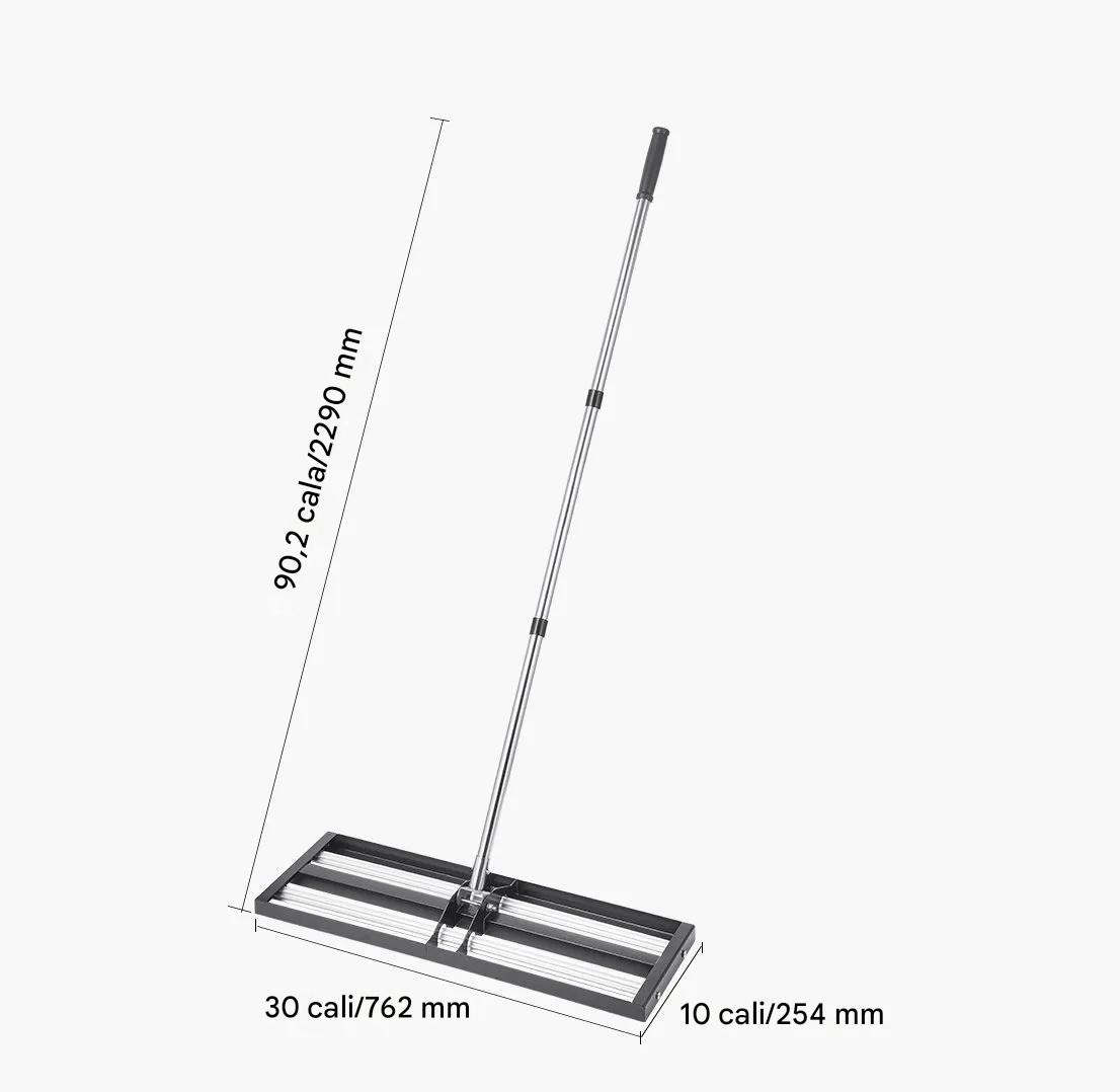 Niwelator do trawnika 76x25cm regulowany stalowy do ogrodu - obrazek 2