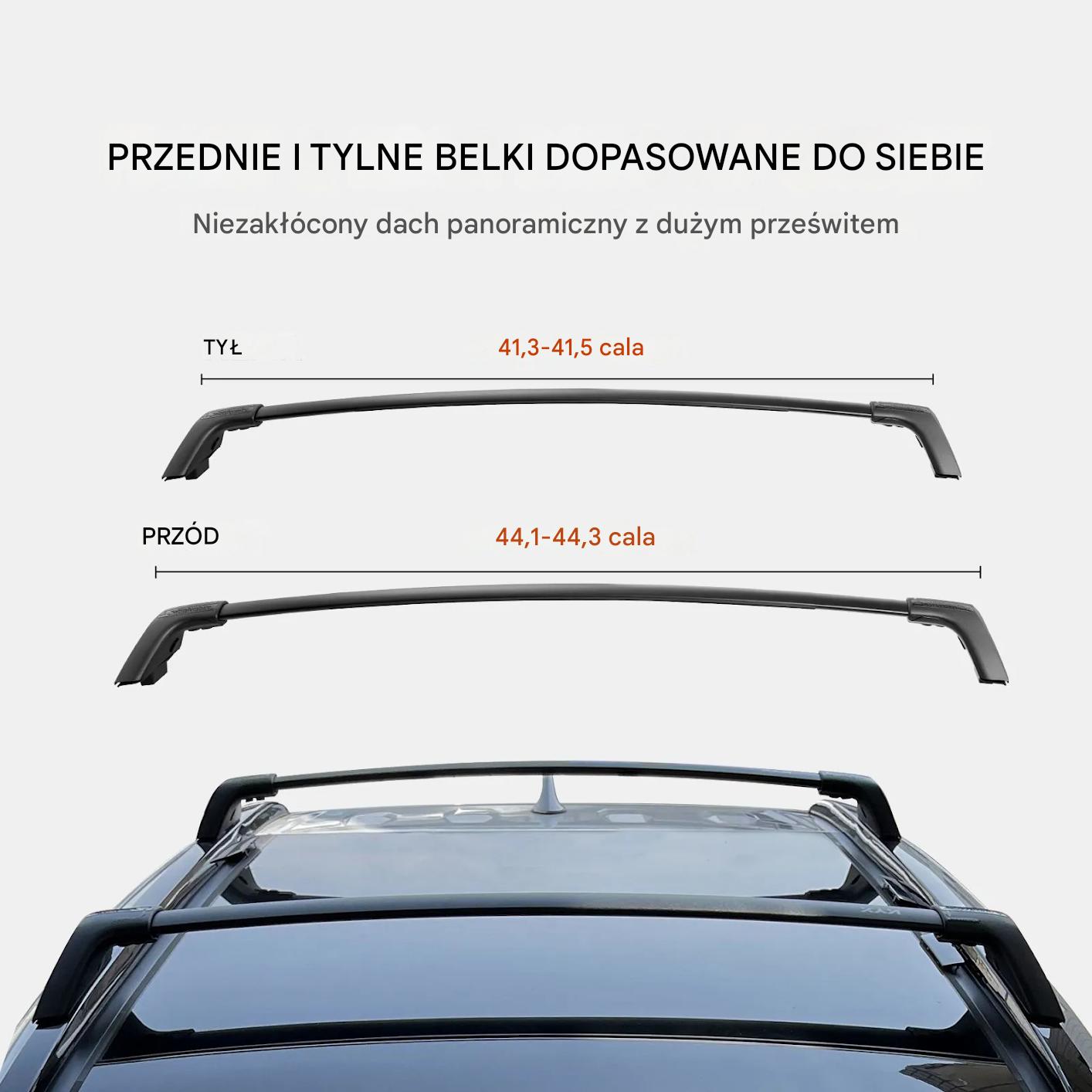 Uchwyty relingi dachowe Rav4 2019-23 aluminiowe z zamkiem 118 kg bagaż - obrazek 3
