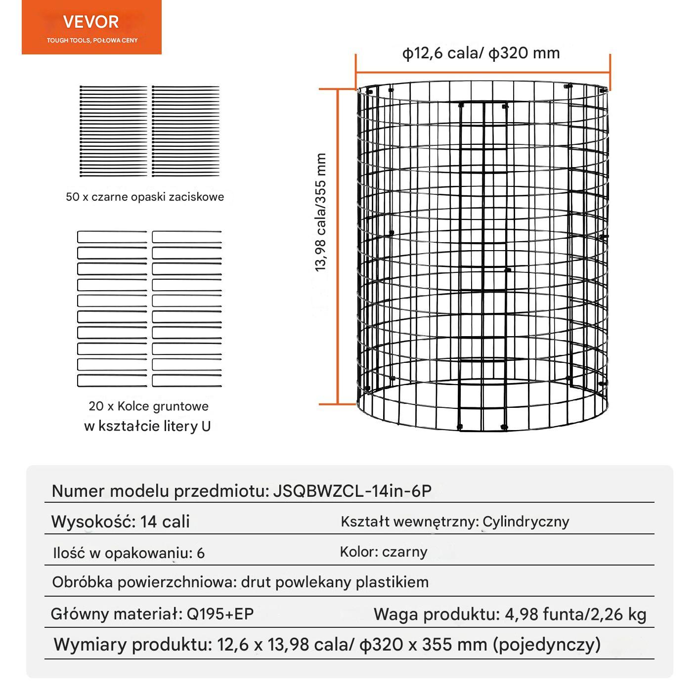 Metalowa klatka na rośliny 6szt 32x36cm – ochrona przed zwierzętami - obrazek 2