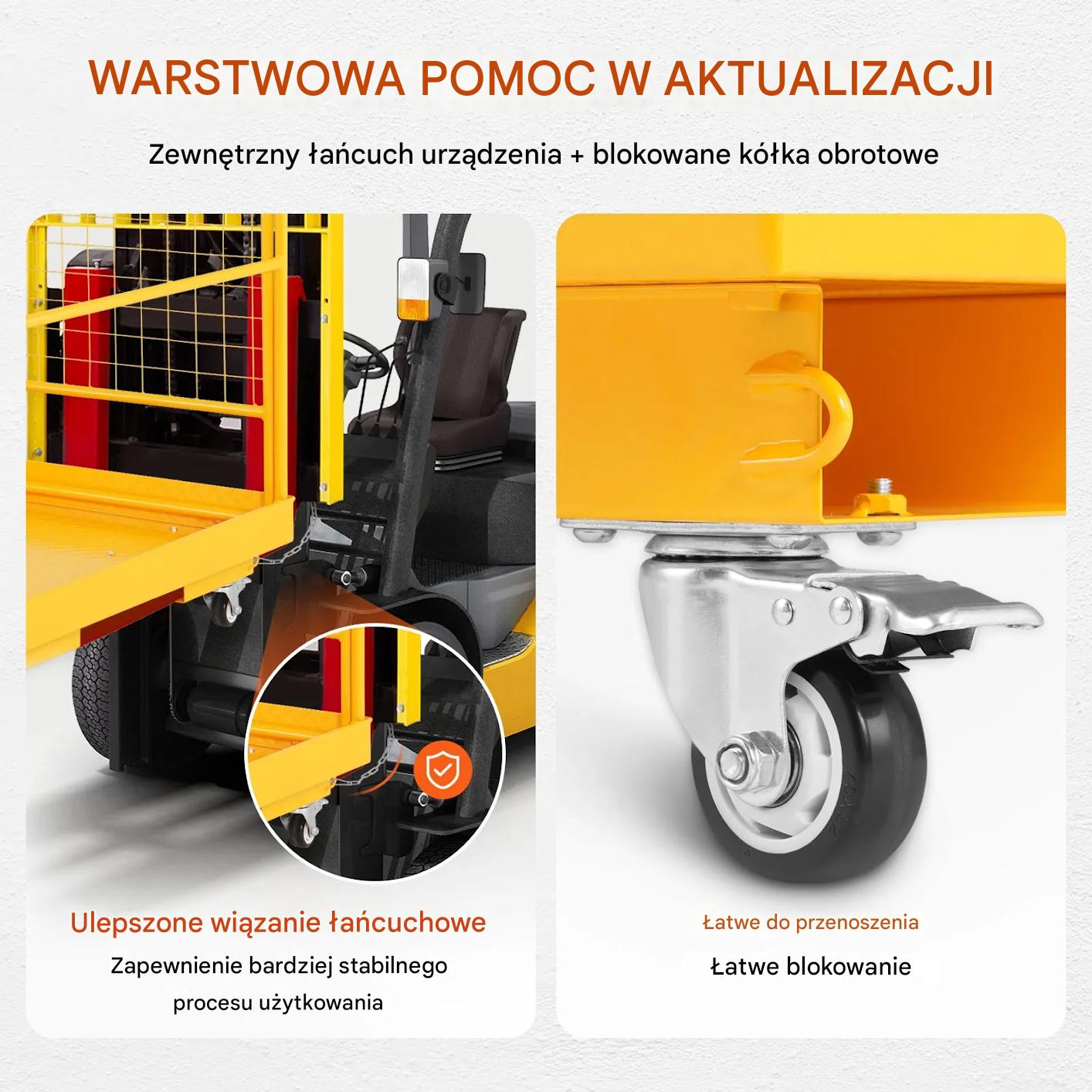 Klatka robocza do wózka widłowego 544kg składana 91×91cm prace na wysokości - obrazek 7