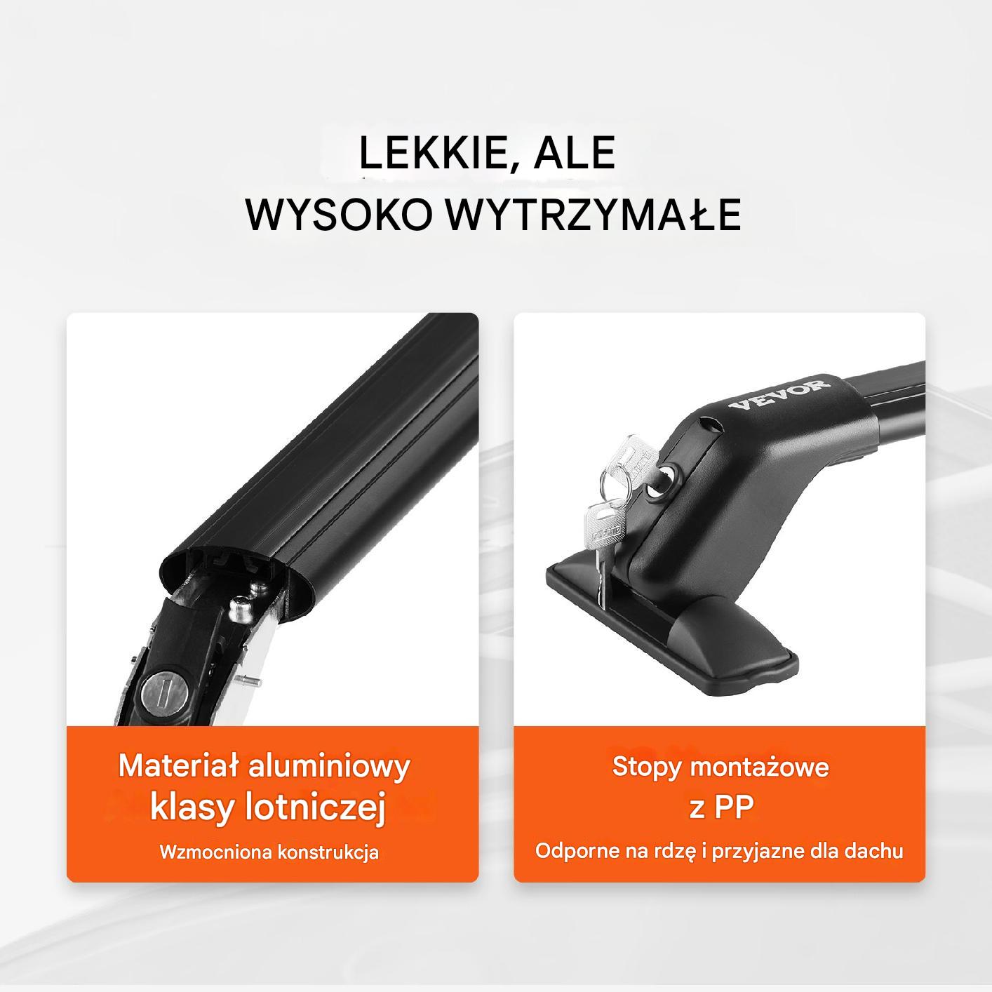 Bagażnik dachowy na relingi belki poprzeczki dachowe uniwersalny 105 cm - obrazek 5
