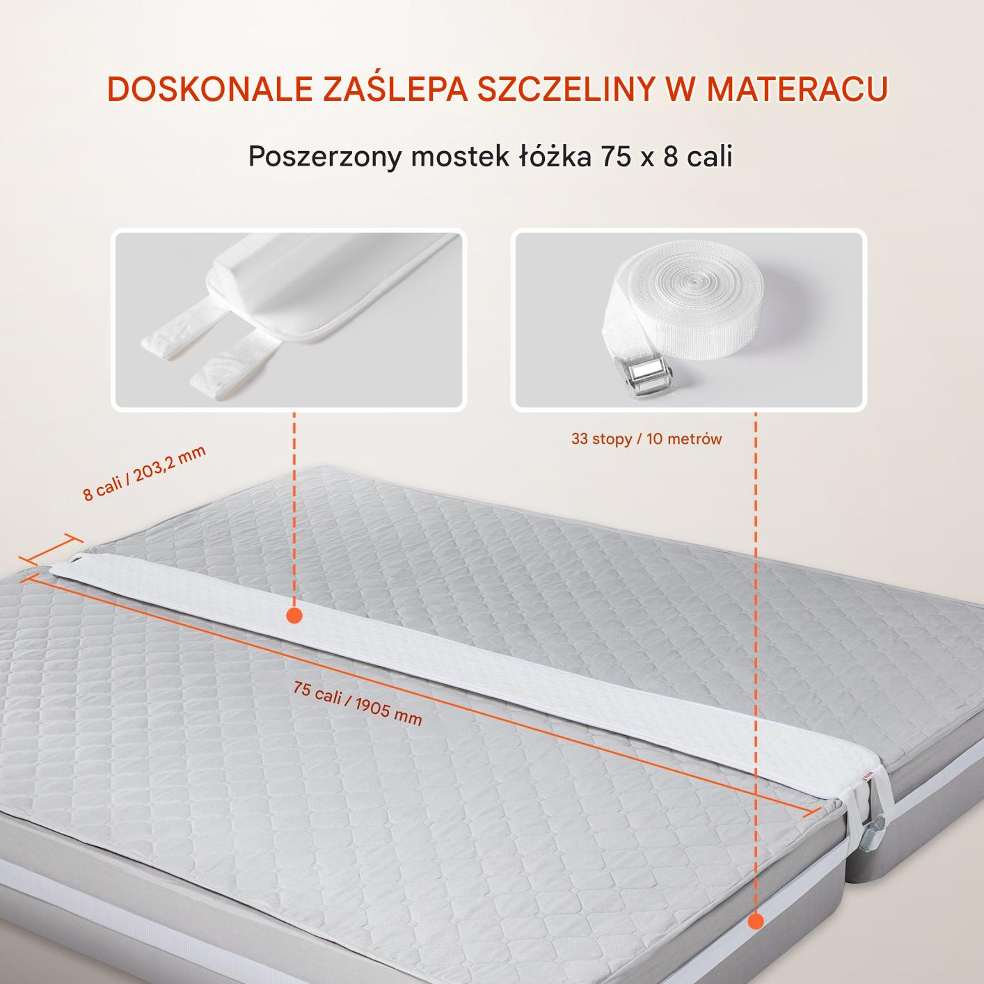 Łącznik materacy wypełniacz mostek podwójny pas do łóżka podwójnego - obrazek 3