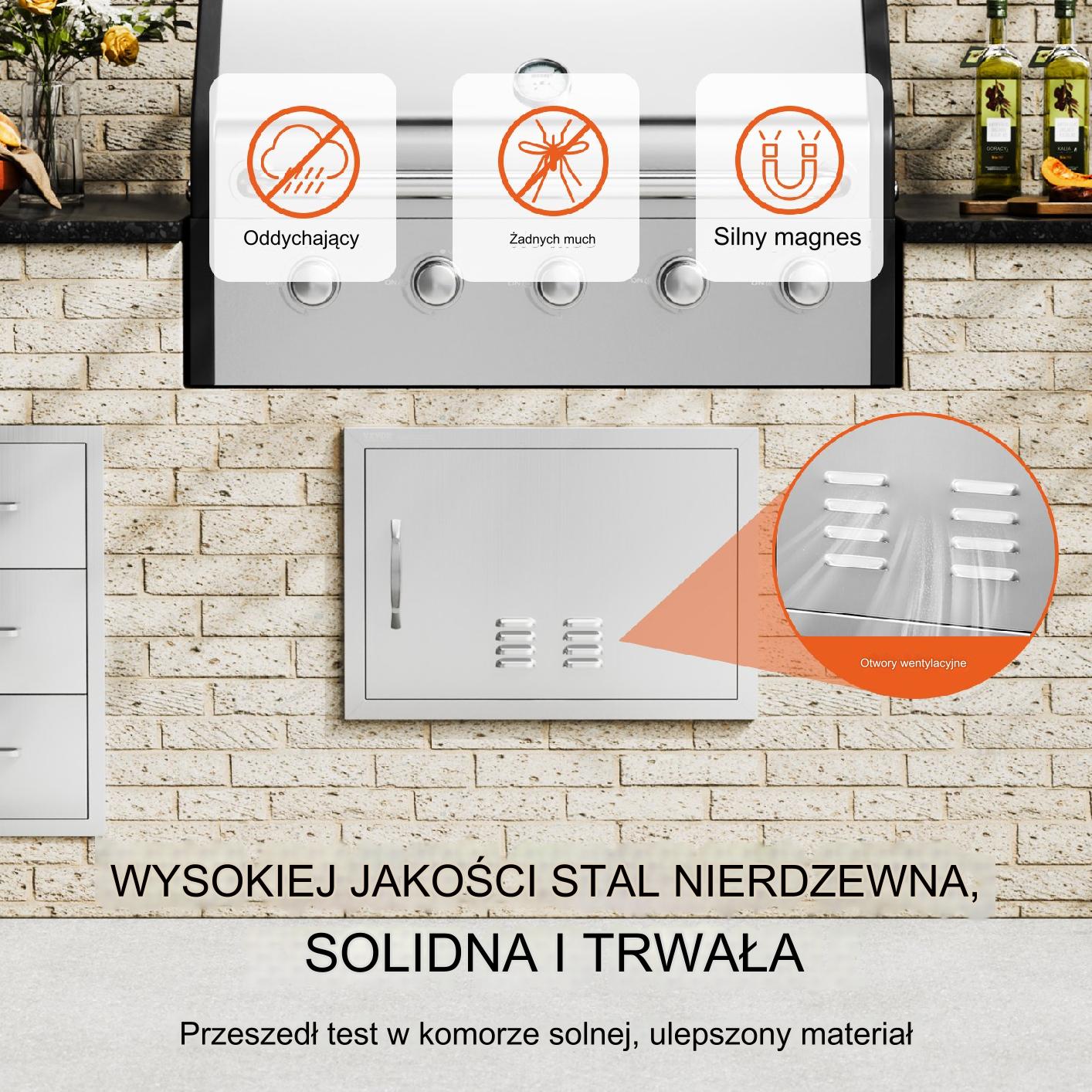 Drzwi do Grilla ze Stali Nierdzewnej 43x61x46cm - obrazek 6