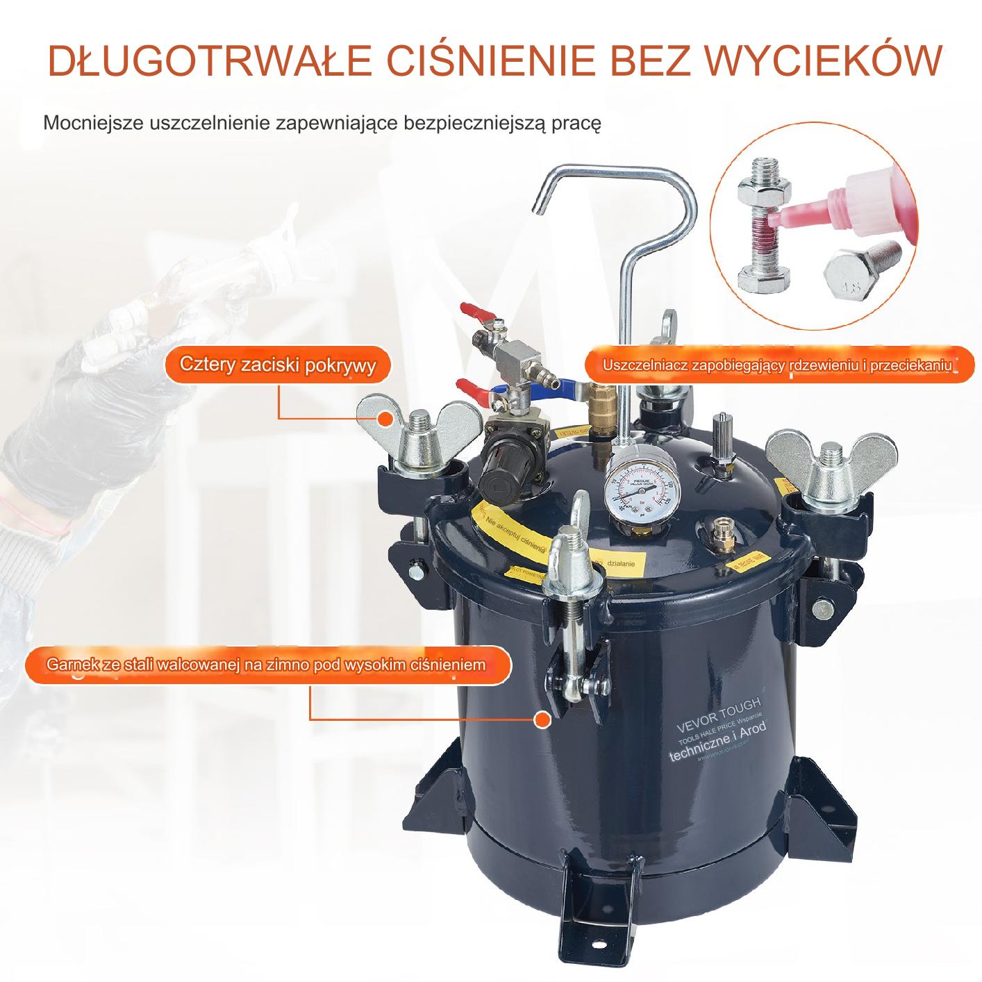 Zbiornik ciśnieniowy na farbę 10L 4,8 bar - obrazek 3