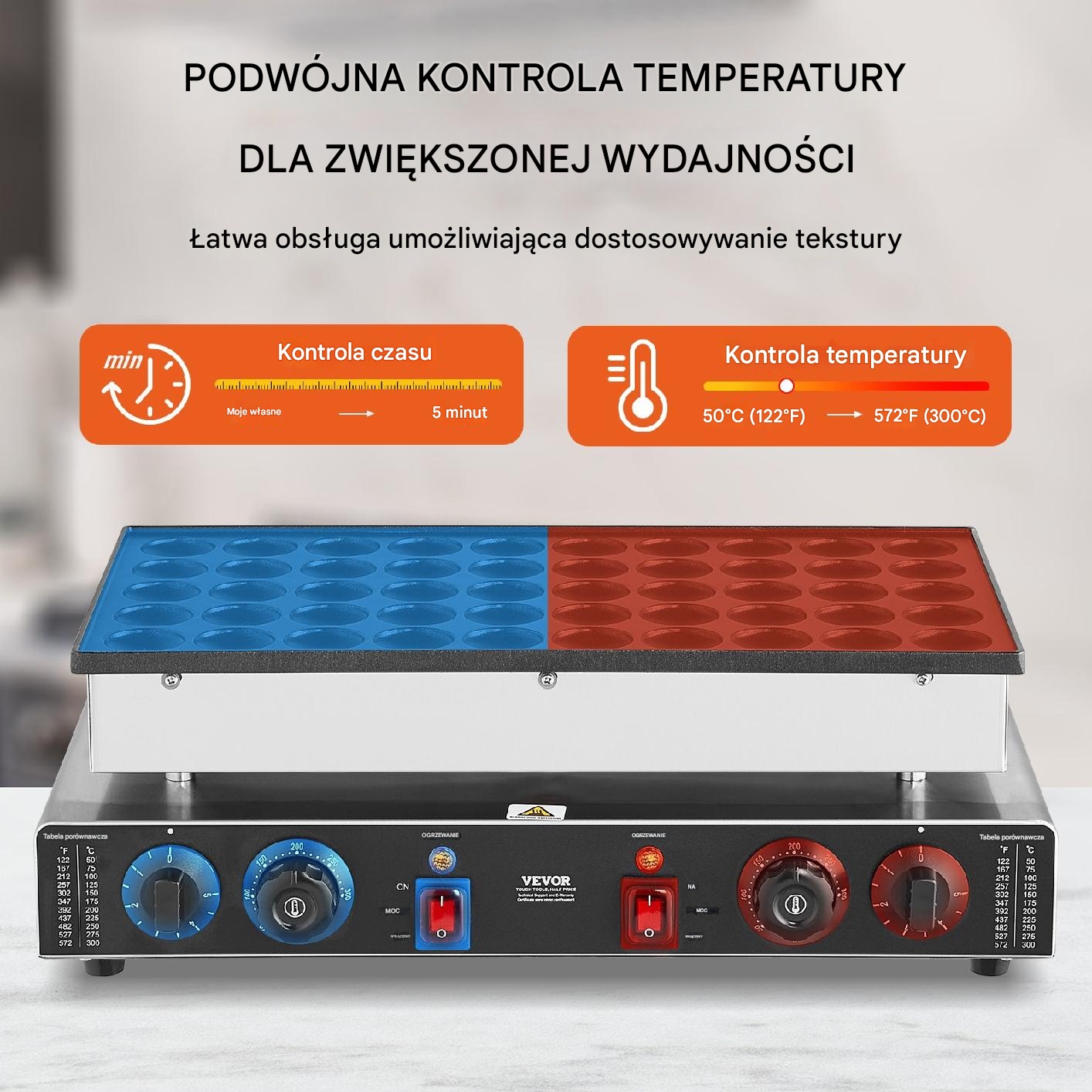 Gofrownica do Poffertjes holenderskich naleśników naleśnikarka 50 szt 1700W - obrazek 3