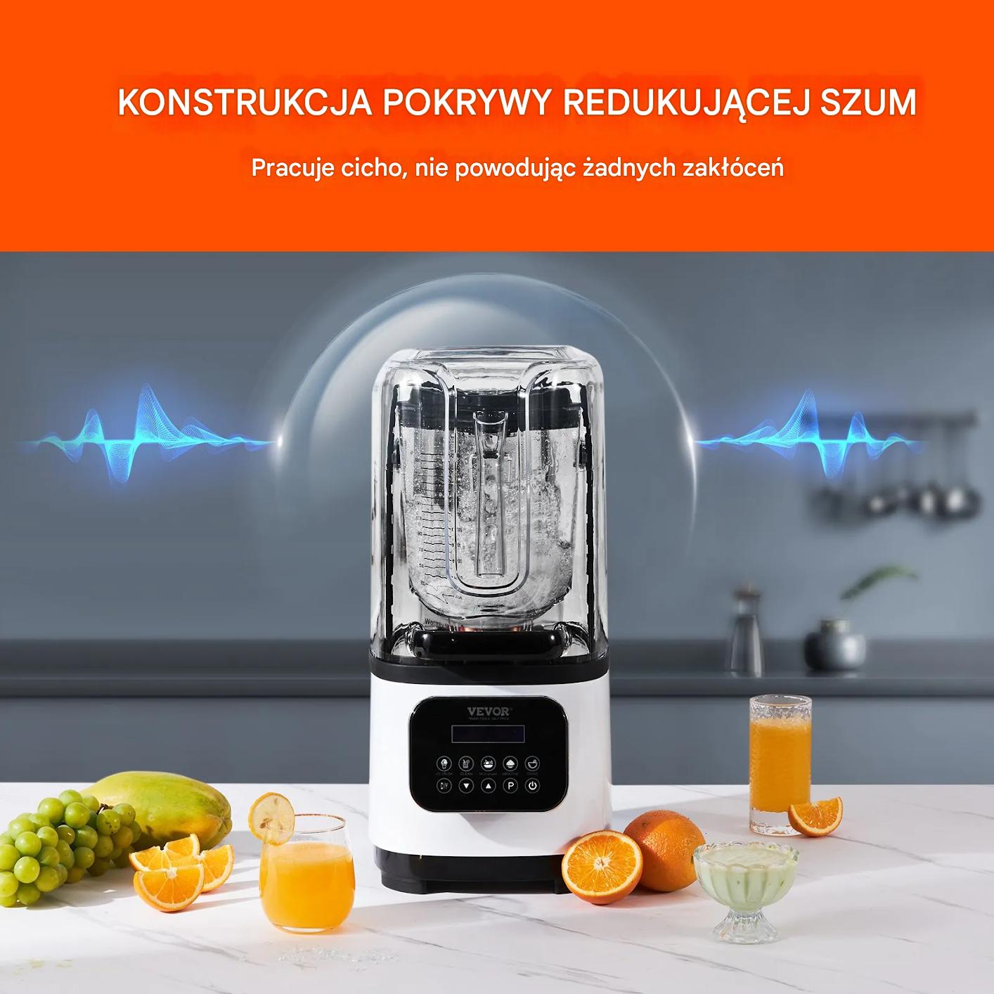 Blender gastronomiczny szary kielichowy 2l 9 biegów stalowy smoothie lód - obrazek 4