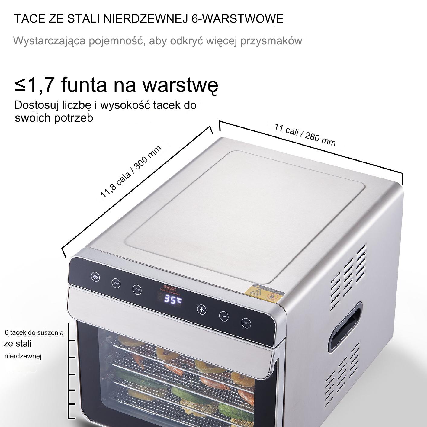 Suszarka do żywności do grzybów spożywcza do owoców ziół 700 W - obrazek 2