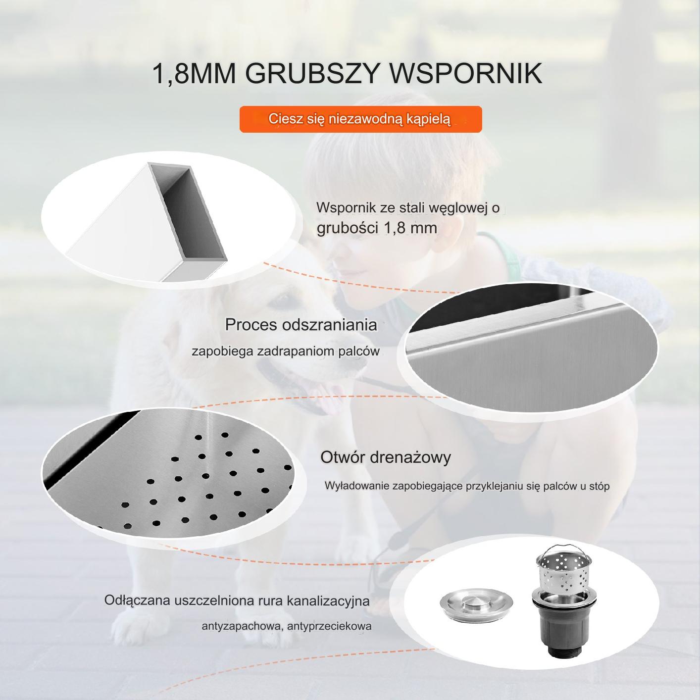 Wanna Groomerska dla Psów z Elektryczną Regulacją Wysokości – 127 cm - obrazek 5