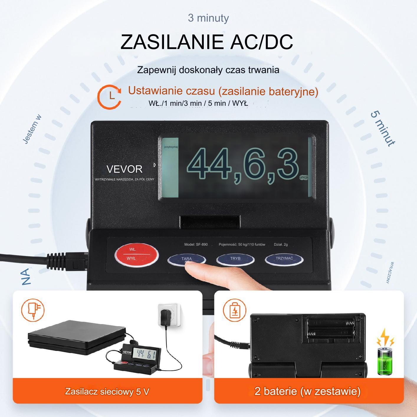 Waga elektroniczna pocztowa sklepowa towarowa magazynowa 10 g–50 kg - obrazek 4