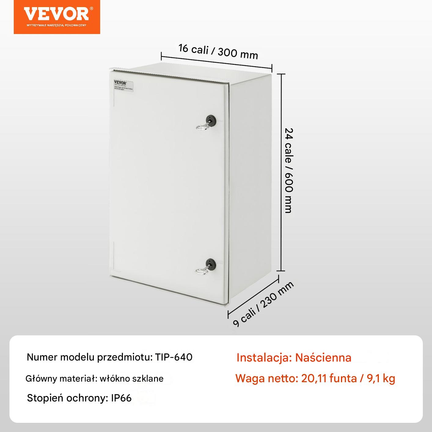 Skrzynka elektryczna rozdzielnia obudowa metalowa 60x40x23 cm - obrazek 2