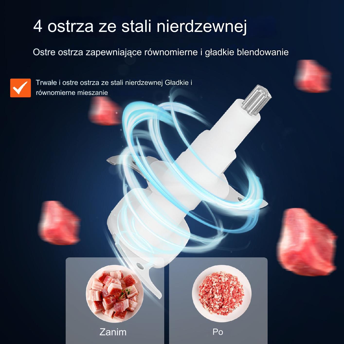 Rozdrabniacz Żywności Siekacz Kuchenny 400W 0,6L - obrazek 6