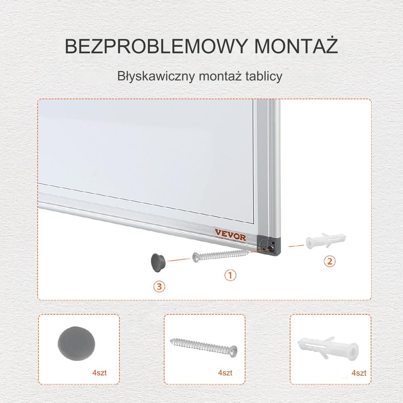 Kalendarz magnetyczny planer miesięczny suchościeralny biały - obrazek 2